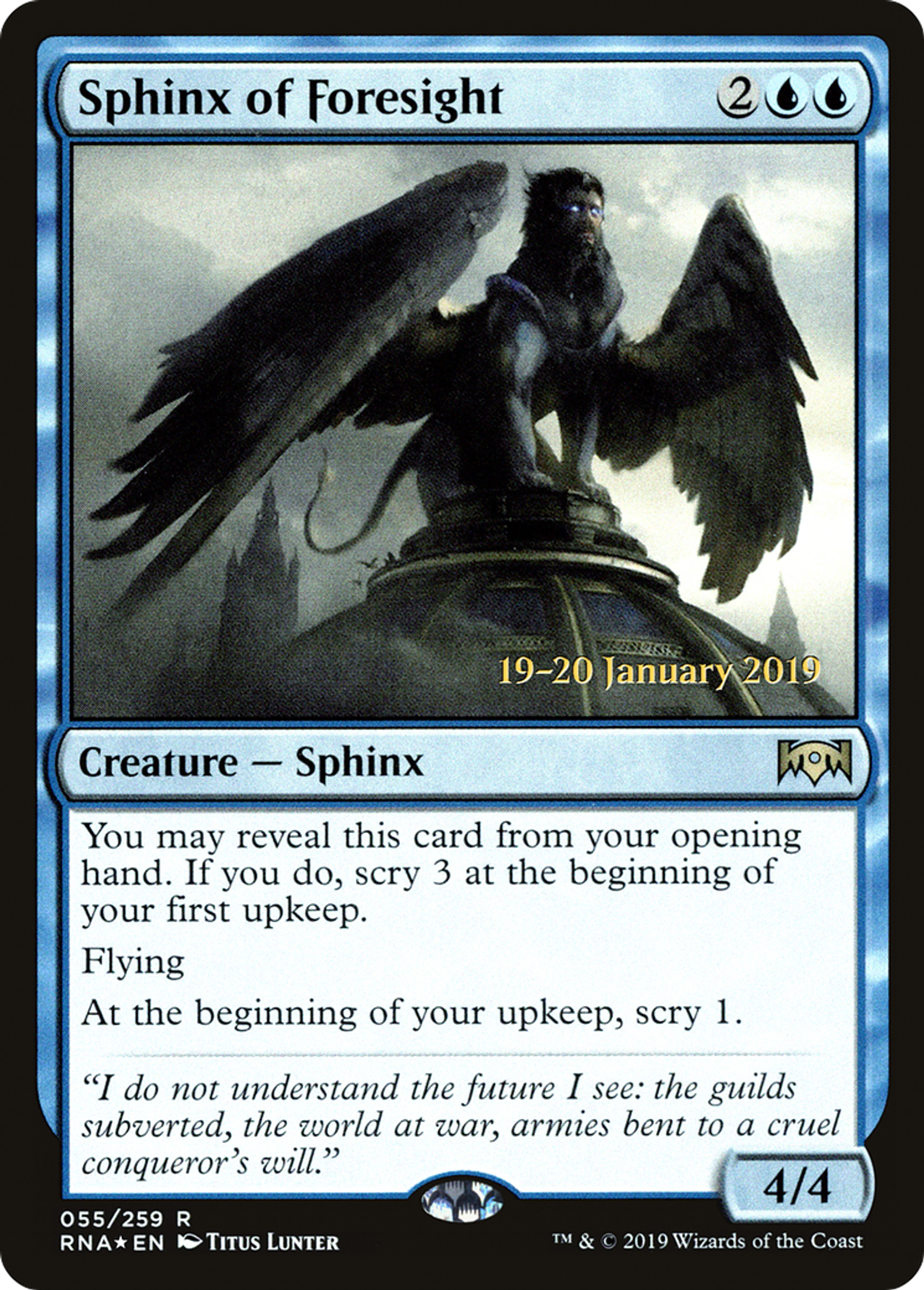 Sphinx of Foresight — Ravnica Allegiance Promos — Magic: The Gathering