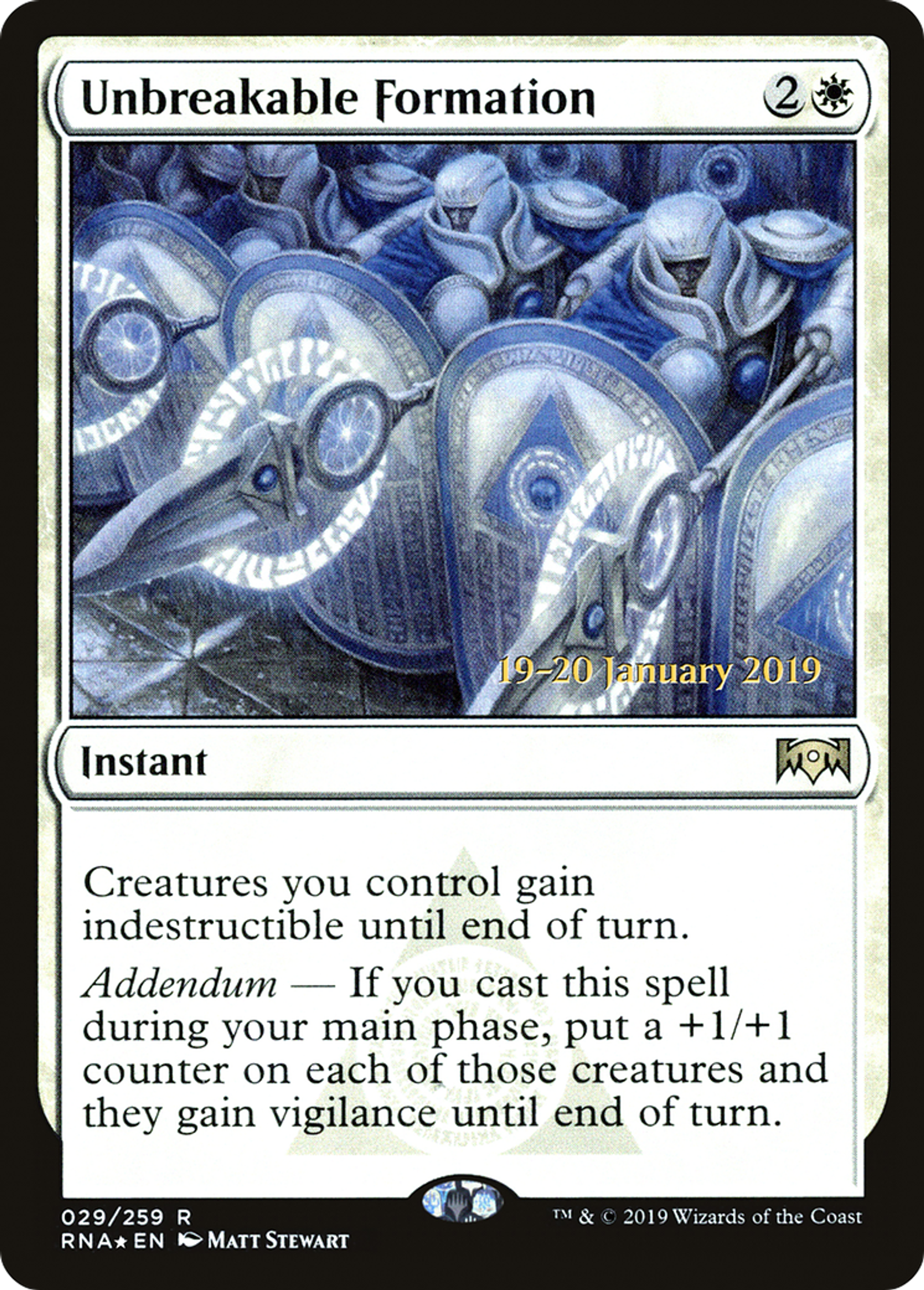 Unbreakable Formation — Ravnica Allegiance Promos — Magic: The Gathering