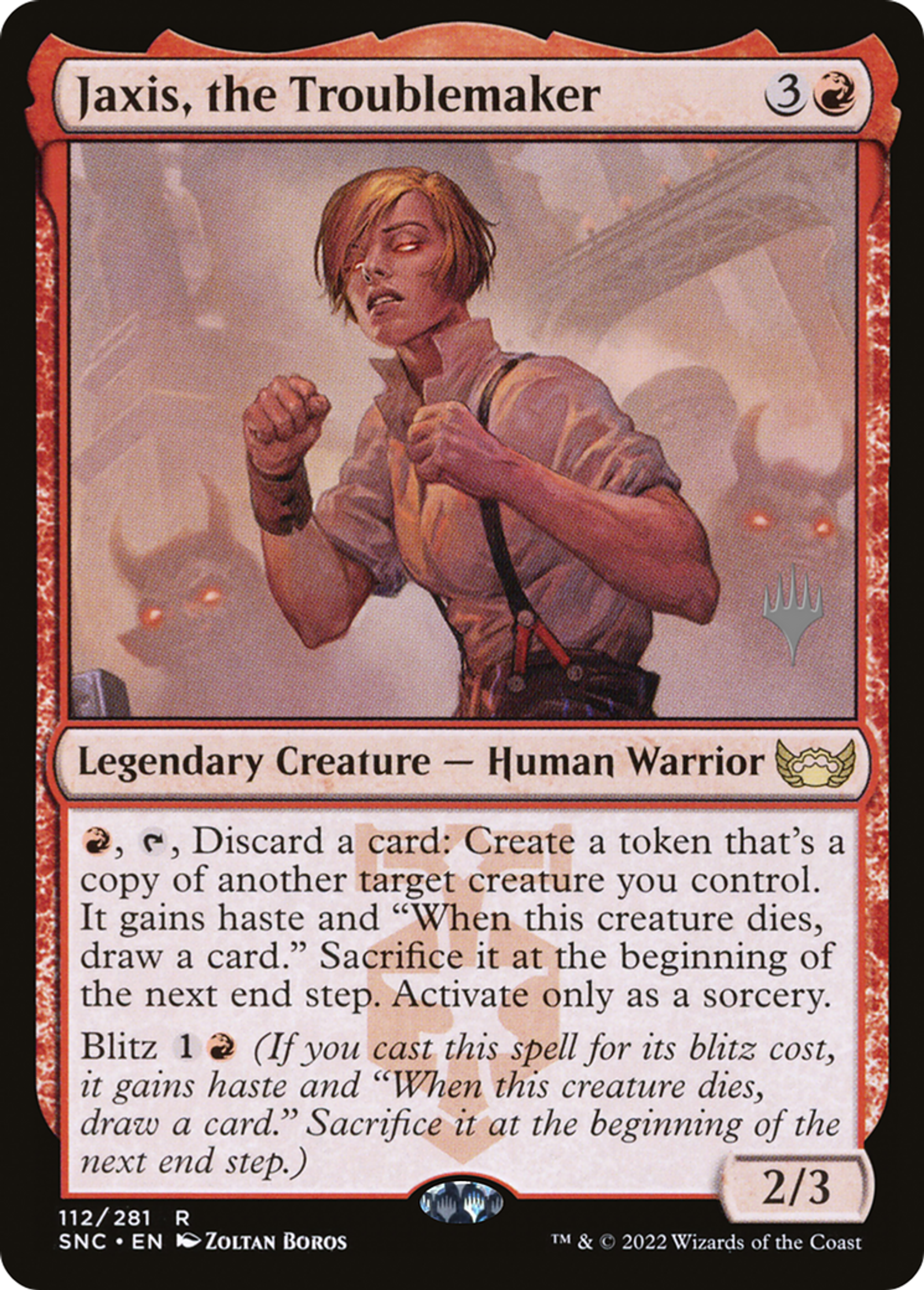 Jaxis, la fauteuse de troubles — Streets of New Capenna Promos — Magic: The Gathering