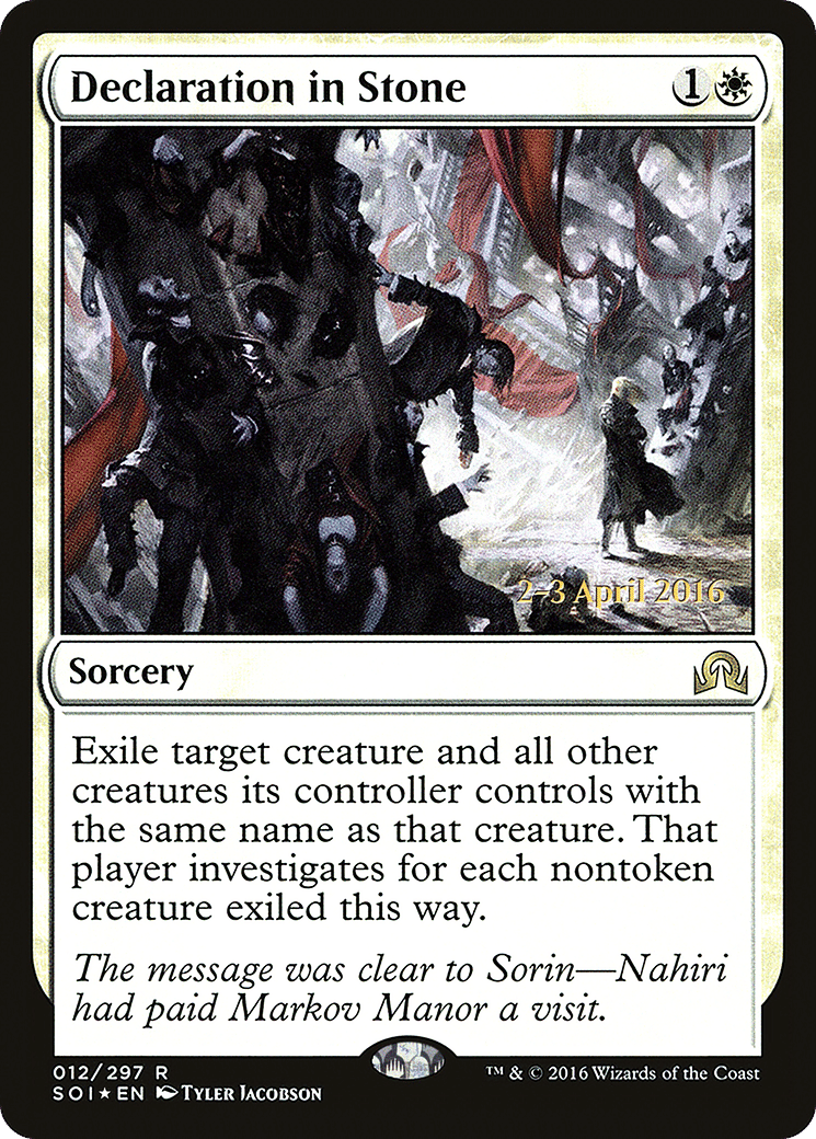 Declaration in Stone — Shadows over Innistrad Promos — Magic: The Gathering