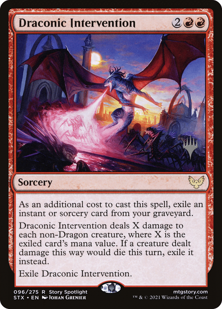 Draconic Intervention — Strixhaven: School of Mages Promos — Magic: The Gathering
