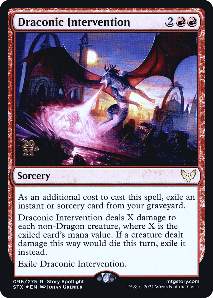 Draconic Intervention — Strixhaven: School of Mages Promos — Magic: The Gathering