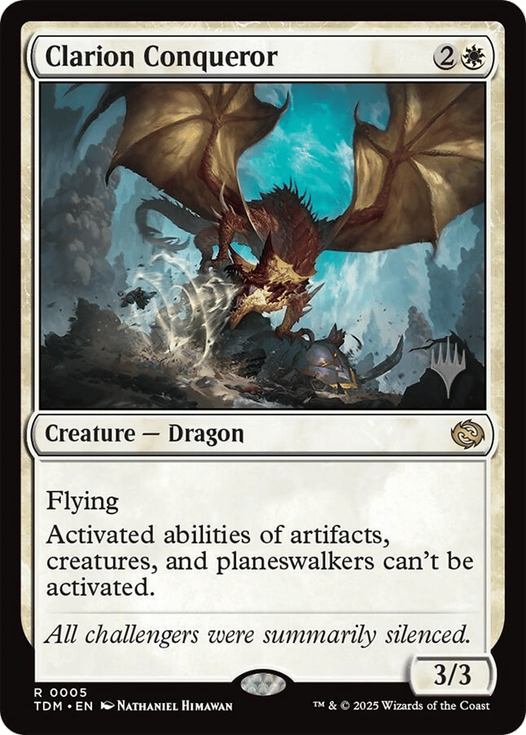 Clarion Conqueror — Tarkir: Dragonstorm Promos — Magic: The Gathering