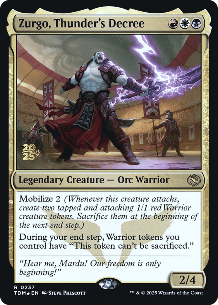 Zurgo, Thunder's Decree — Tarkir: Dragonstorm Promos — Magic: The Gathering