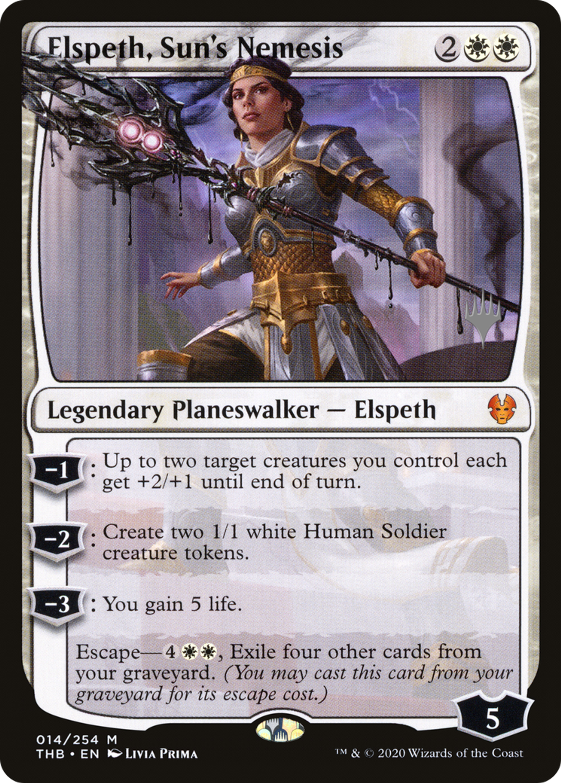 Elspeth, Sun's Nemesis — Theros Beyond Death Promos — Magic: The Gathering