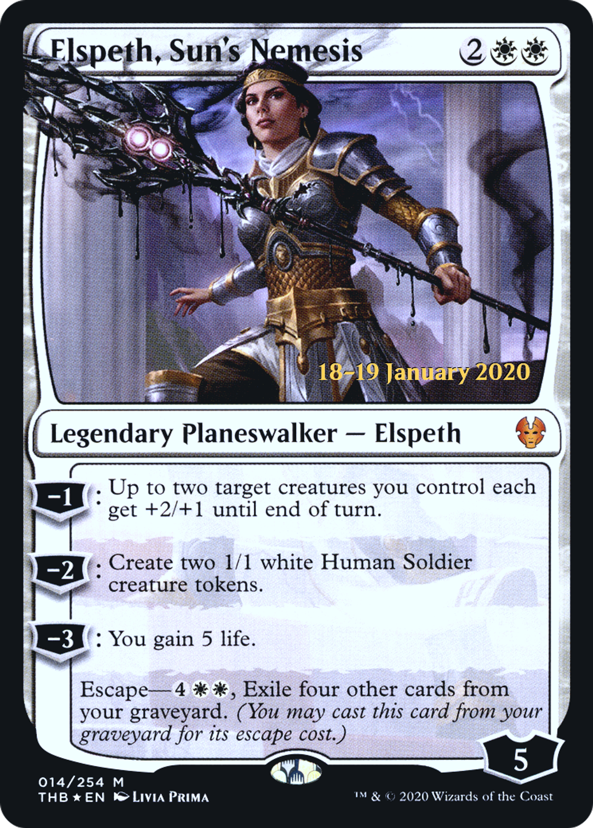 Elspeth, Sun's Nemesis — Theros Beyond Death Promos — Magic: The Gathering