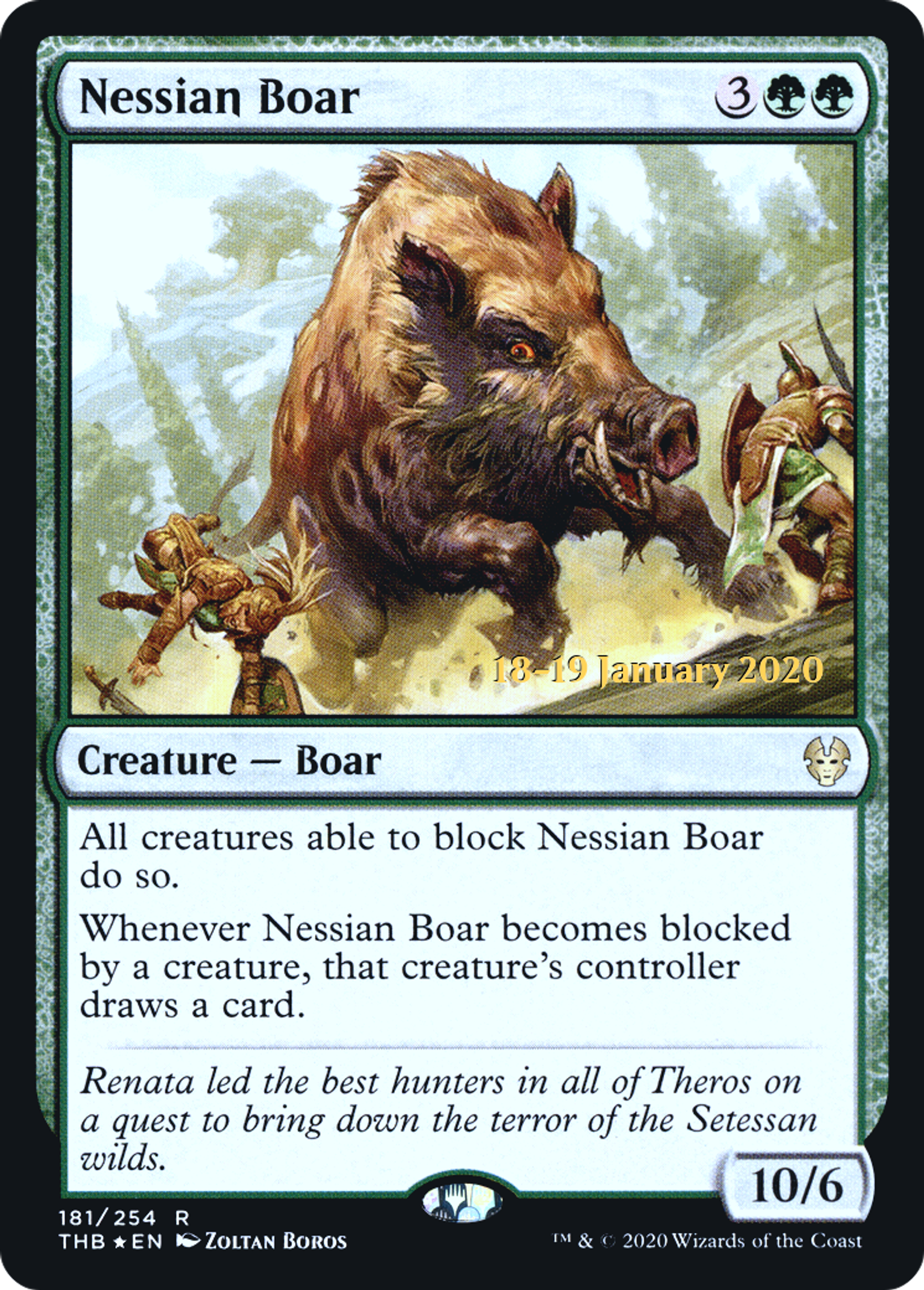 Nessian Boar — Theros Beyond Death Promos — Magic: The Gathering