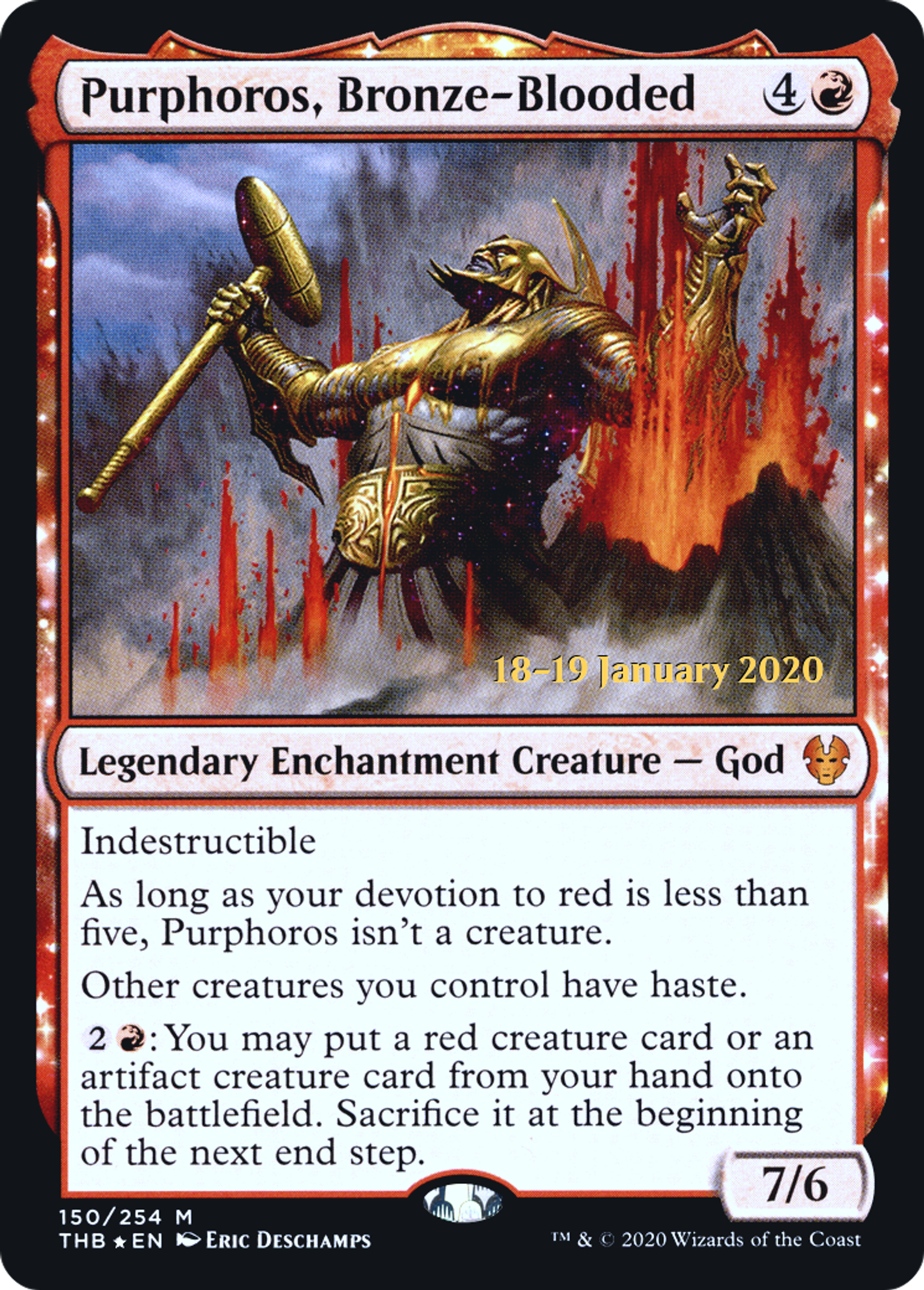 Purphoros, Bronze-Blooded — Theros Beyond Death Promos — Magic: The Gathering