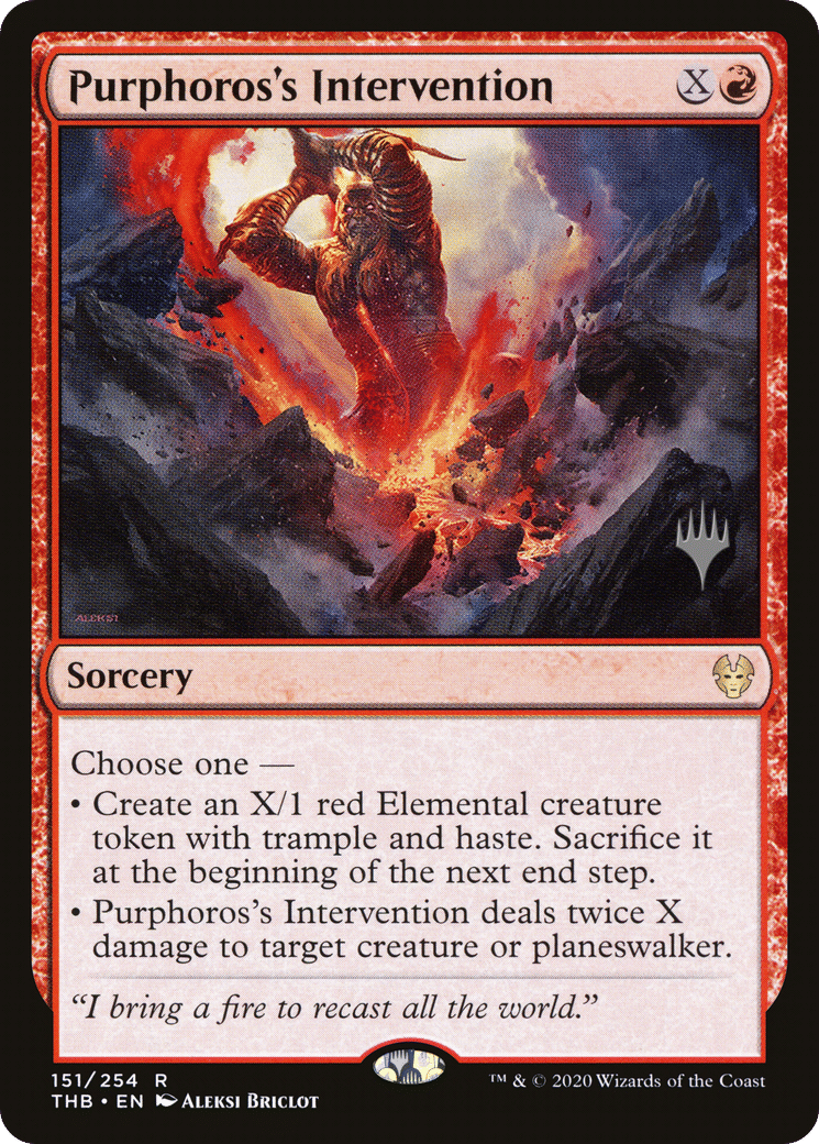 Purphoros's Intervention — Theros Beyond Death Promos — Magic: The Gathering