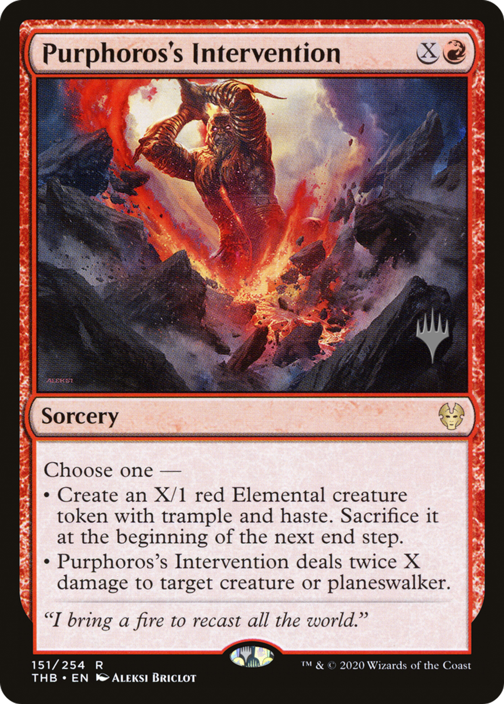 Purphoros's Intervention — Theros Beyond Death Promos — Magic: The Gathering