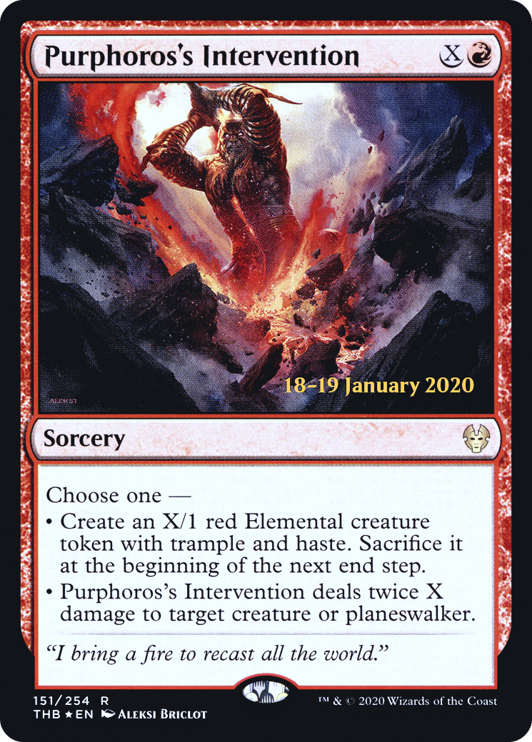 Purphoros's Intervention — Theros Beyond Death Promos — Magic: The Gathering