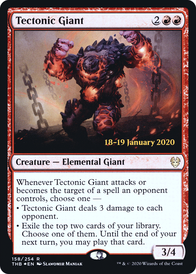 Tectonic Giant — Theros Beyond Death Promos — Magic: The Gathering
