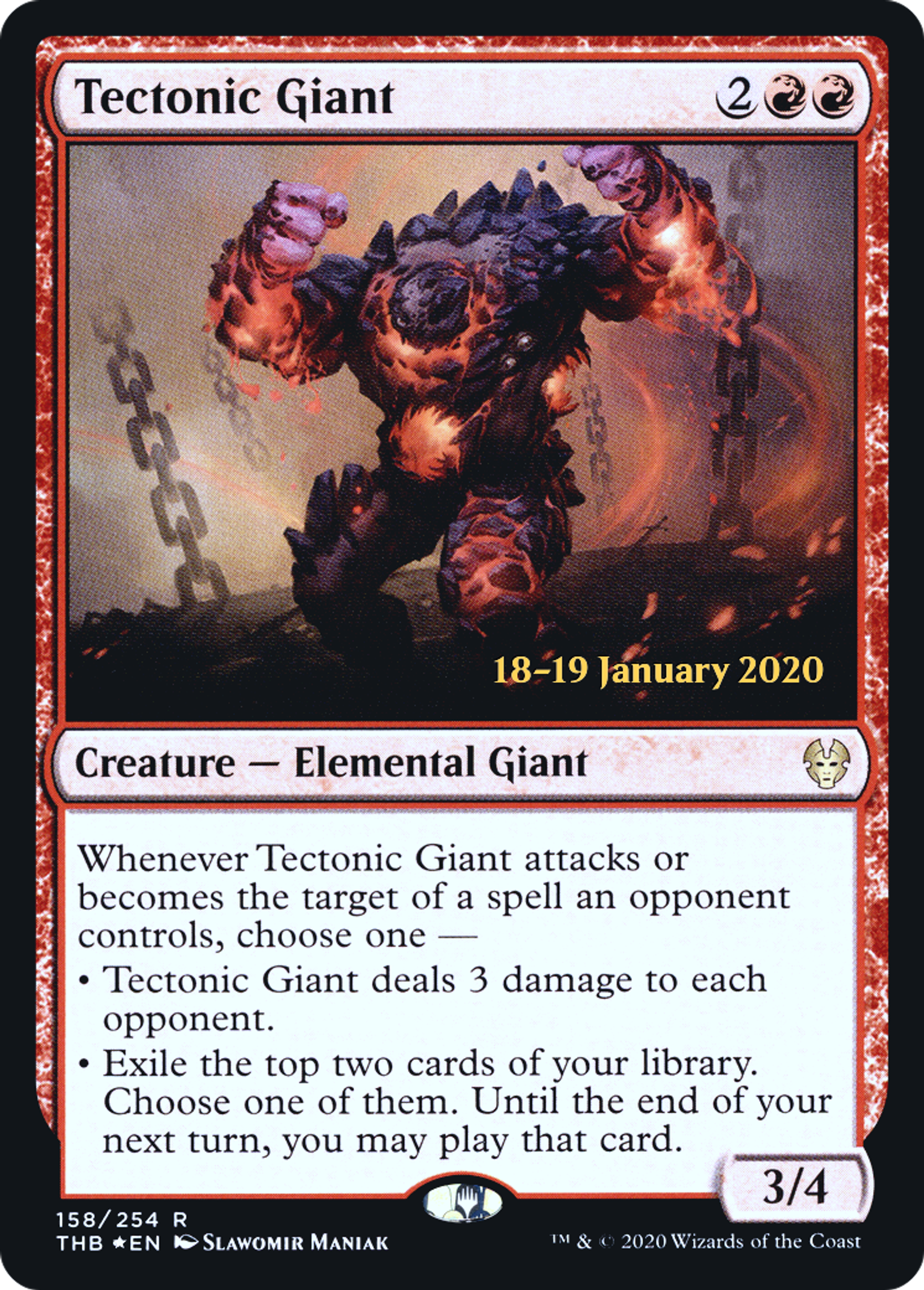 Tectonic Giant — Theros Beyond Death Promos — Magic: The Gathering