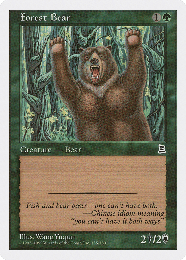 Forest Bear — Portal Three Kingdoms — Magic: The Gathering
