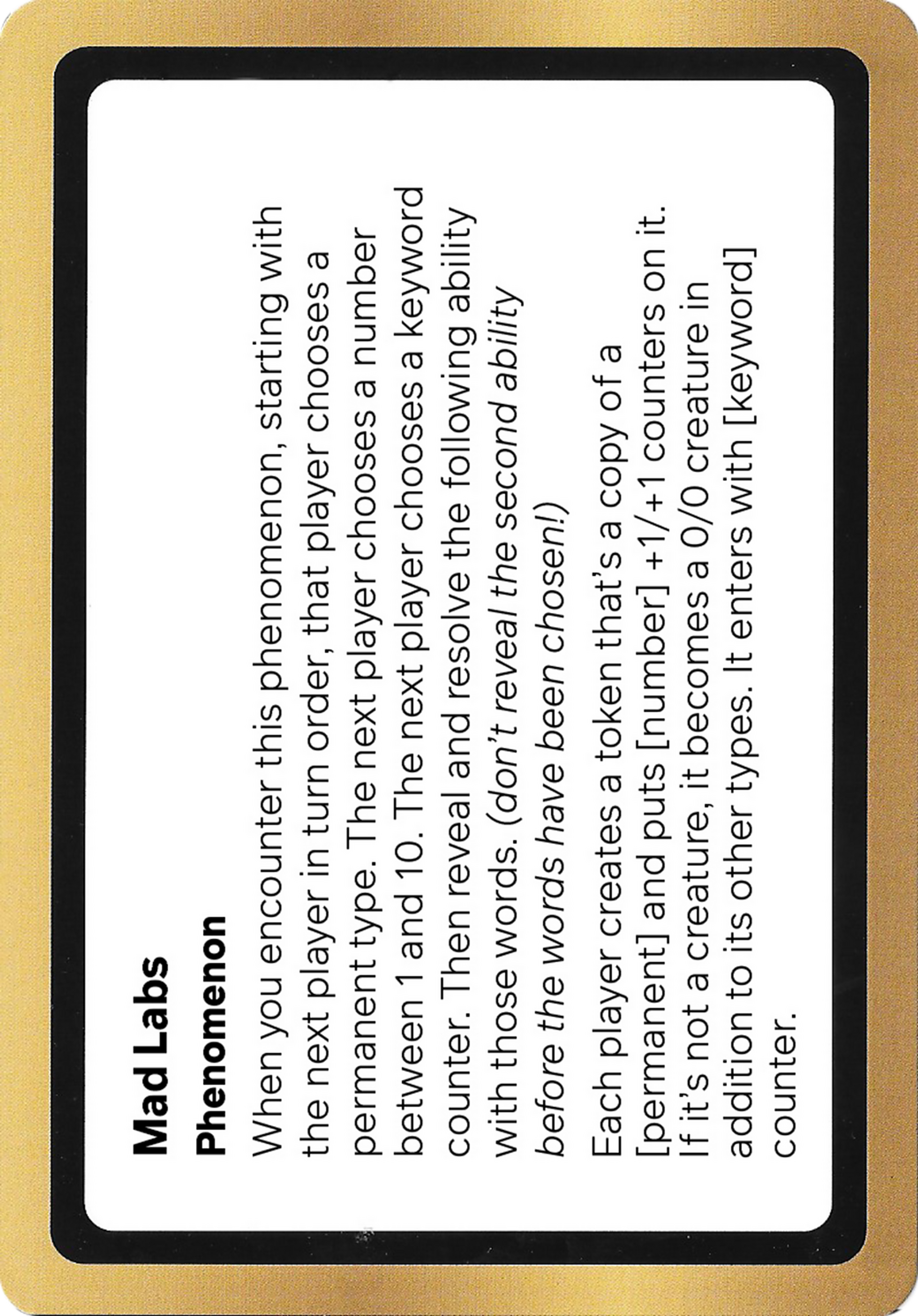 Mad Labs — Black Lotus Unknown Planechase — Magic: The Gathering