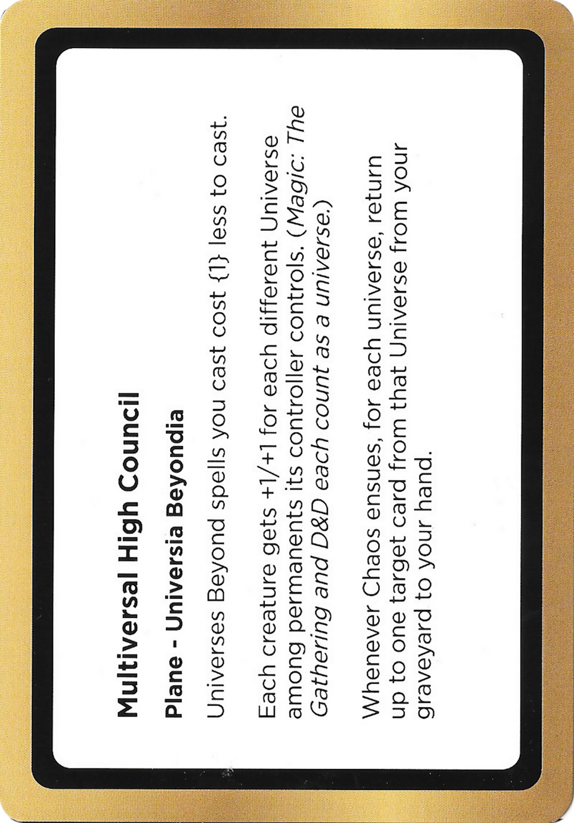 Multiversal High Council — Black Lotus Unknown Planechase — Magic: The Gathering