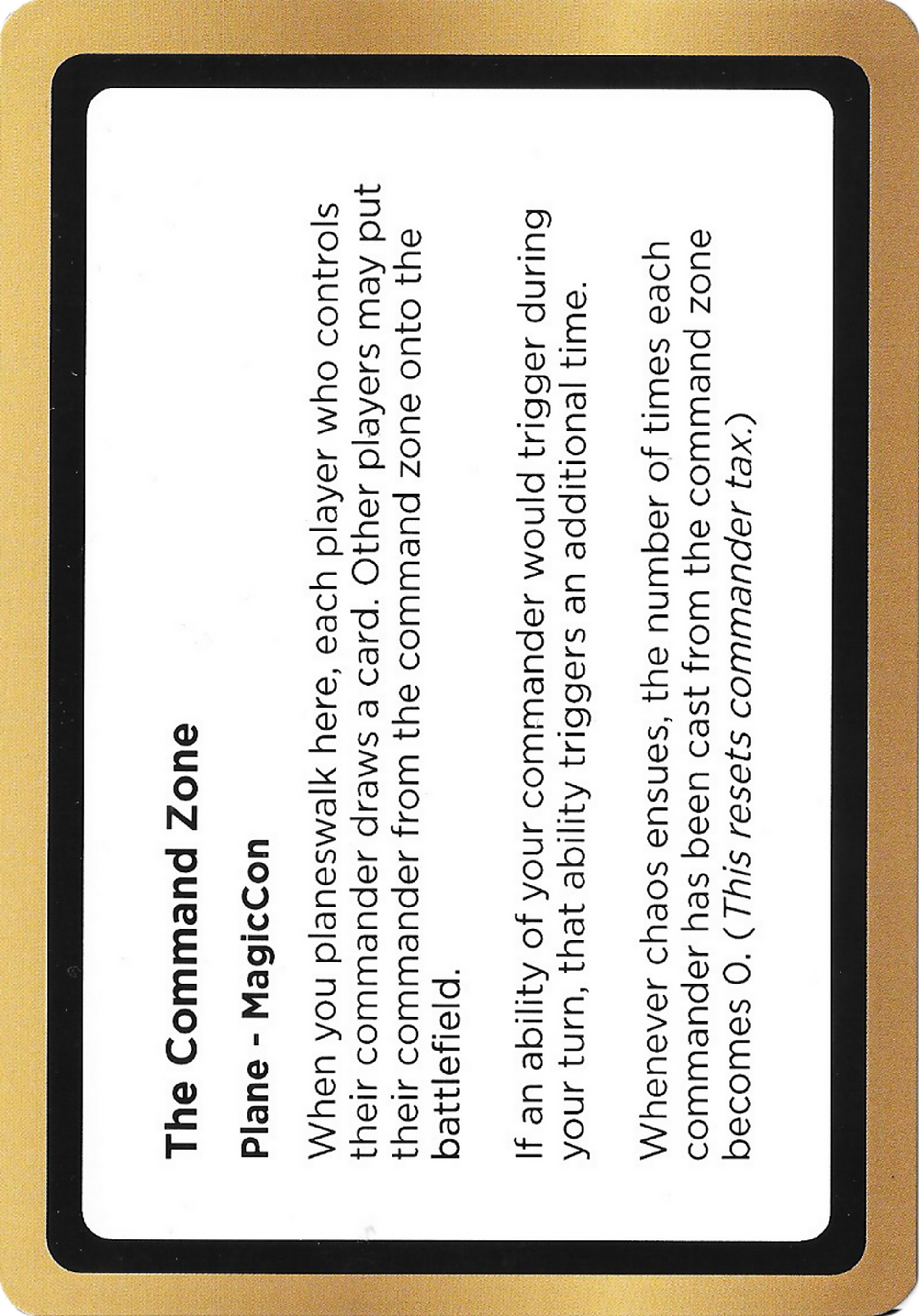 The Command Zone — Black Lotus Unknown Planechase — Magic: The Gathering