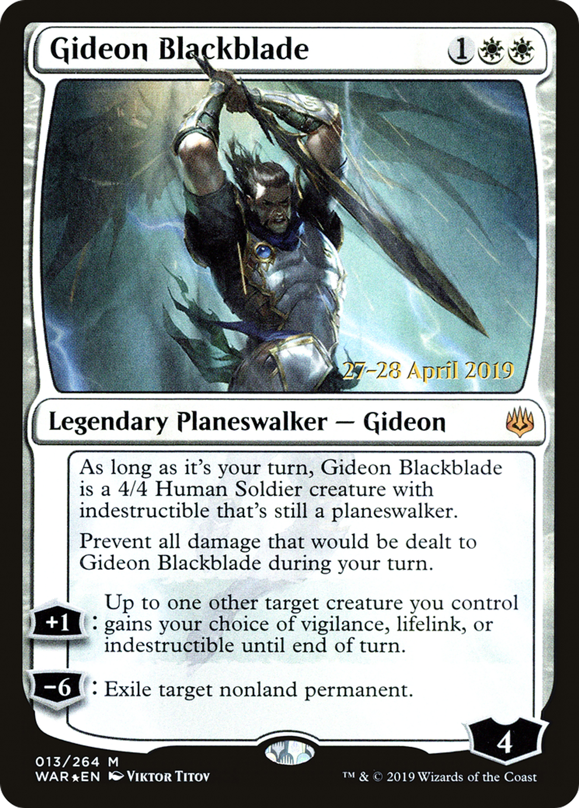 Gideon Blackblade — War of the Spark Promos — Magic: The Gathering