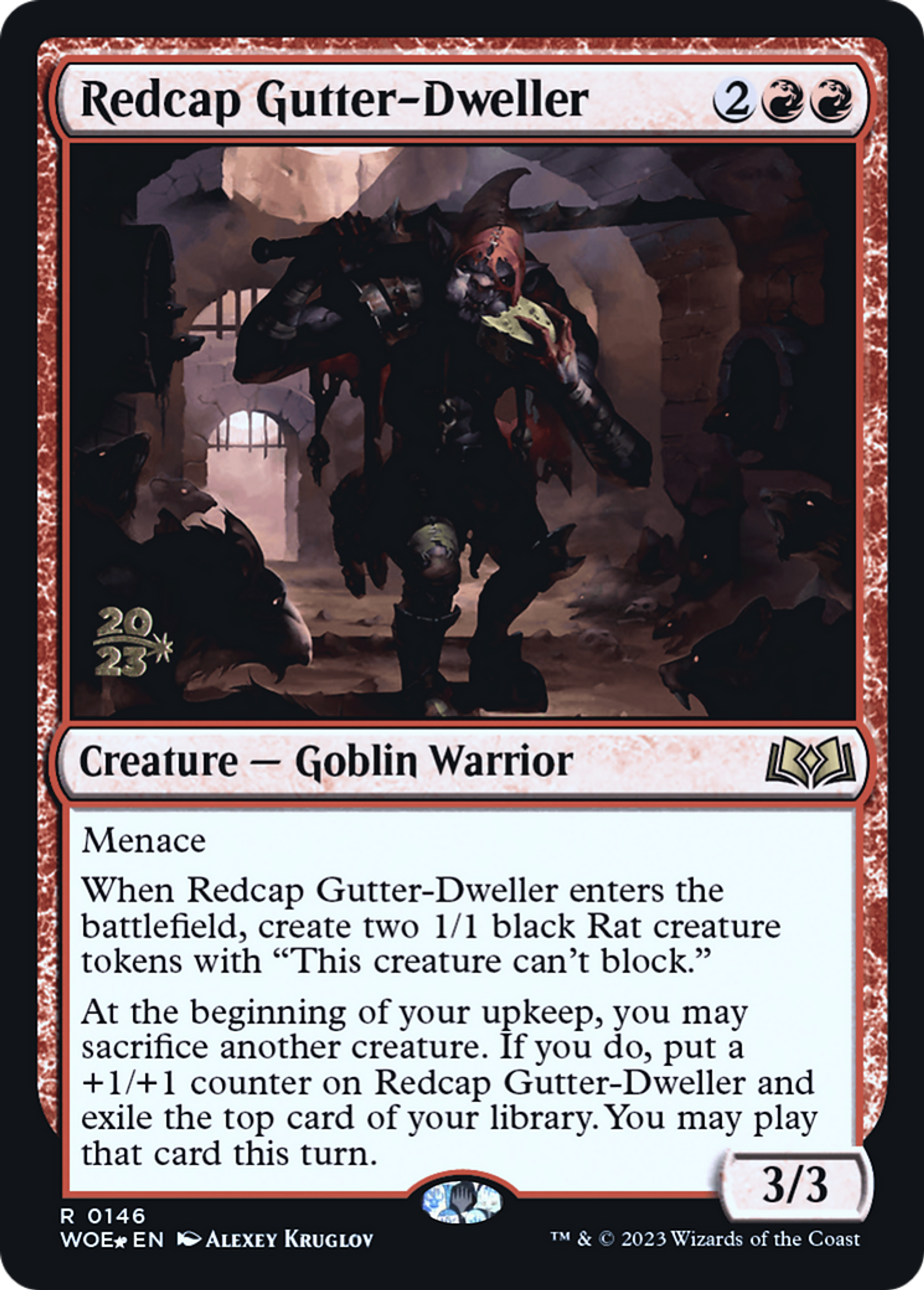 Égoutier bonnet-rouge — Wilds of Eldraine Promos — Magic: The Gathering