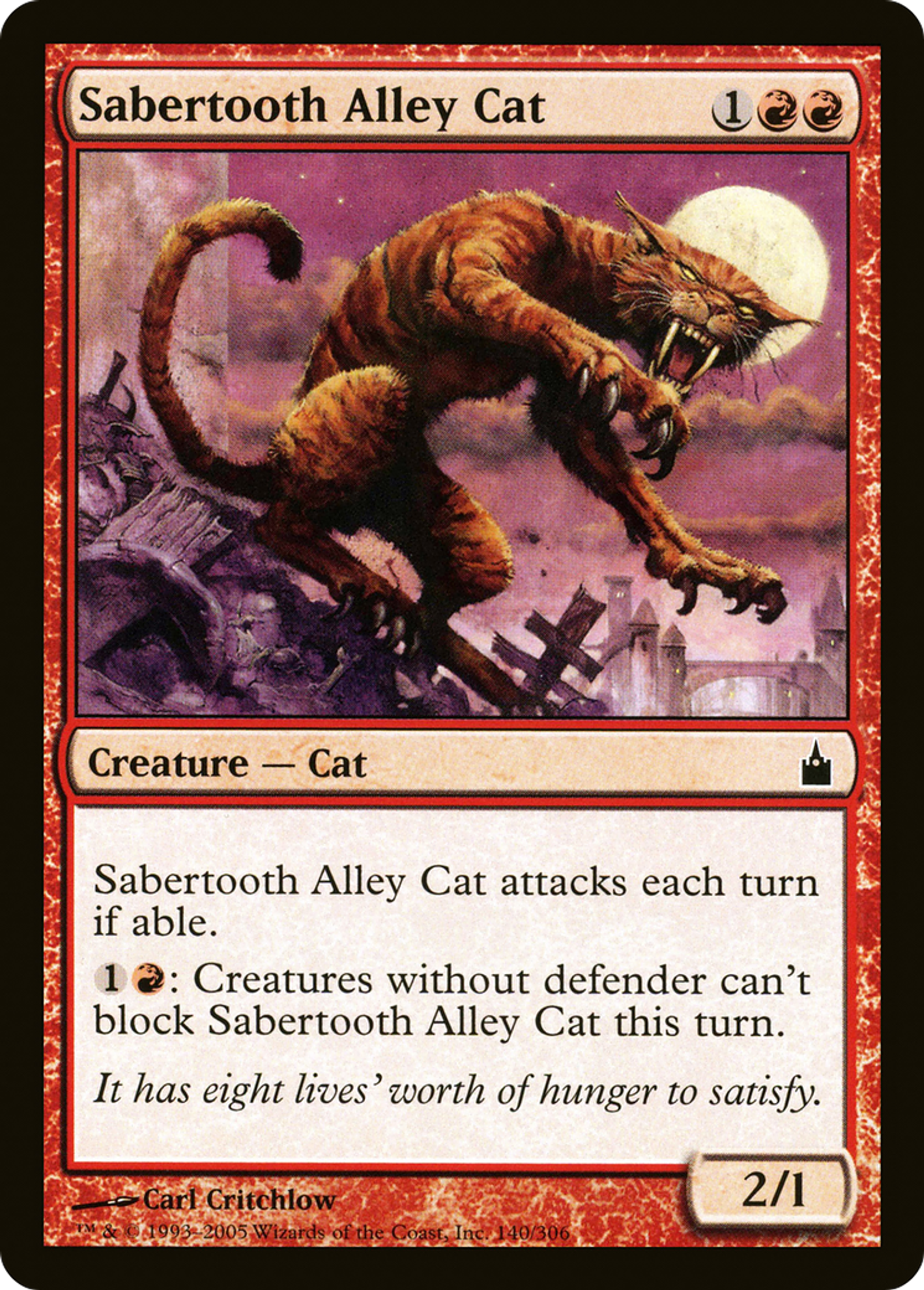 Sabertooth Alley Cat — Ravnica: City of Guilds — Magic: The Gathering