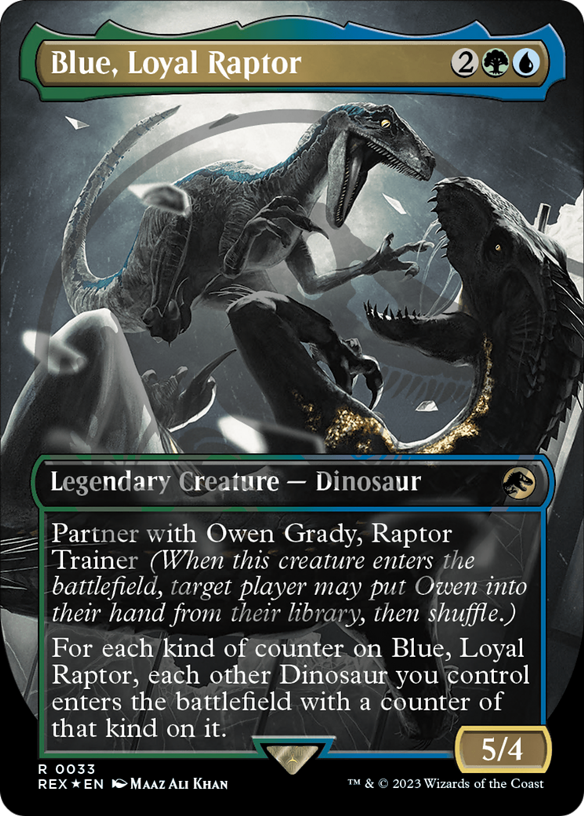 Blue, Loyal Raptor — Jurassic World Collection — Magic: The Gathering