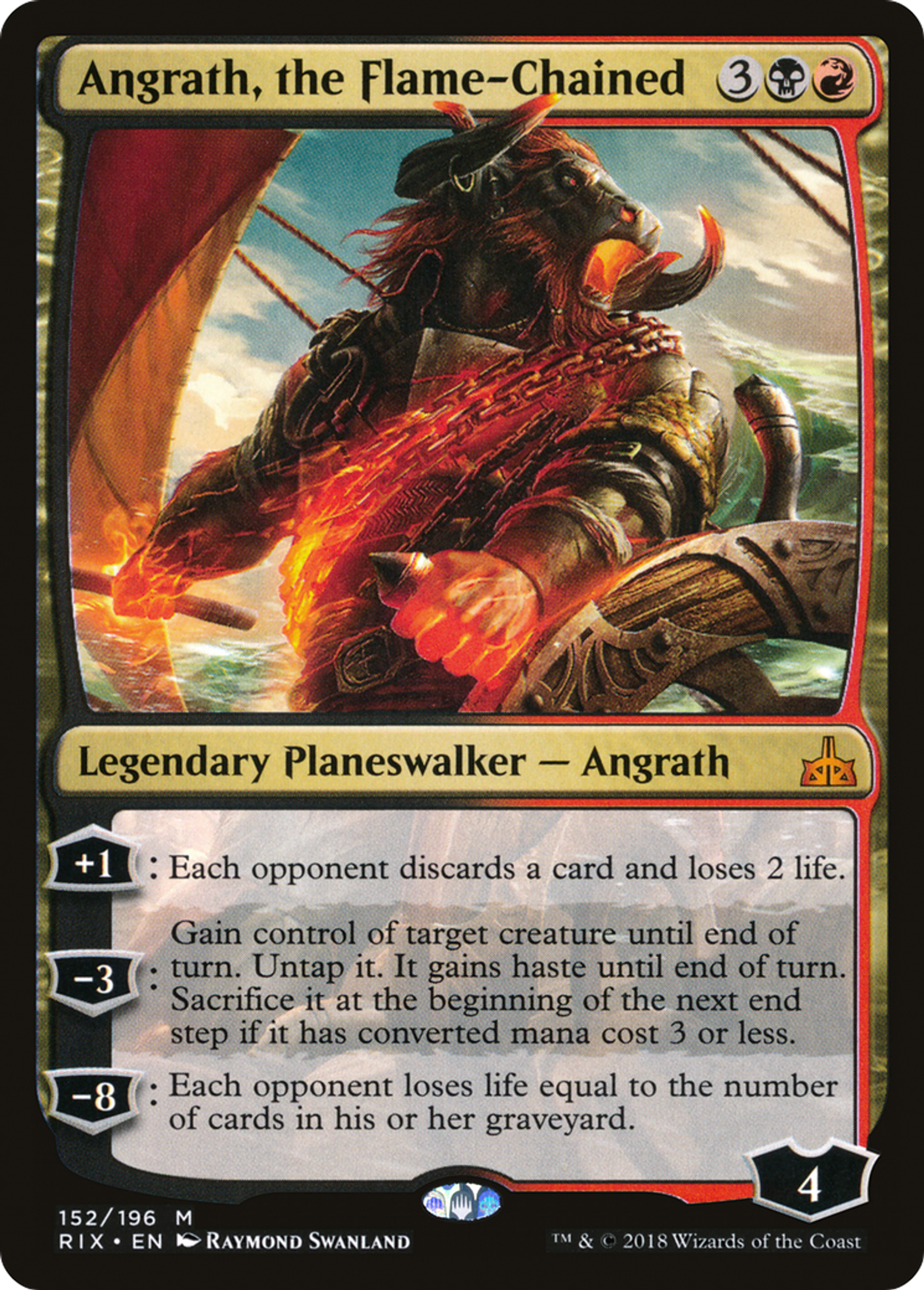 Angrath aux chaînes de flamme — Rivals of Ixalan — Magic: The Gathering