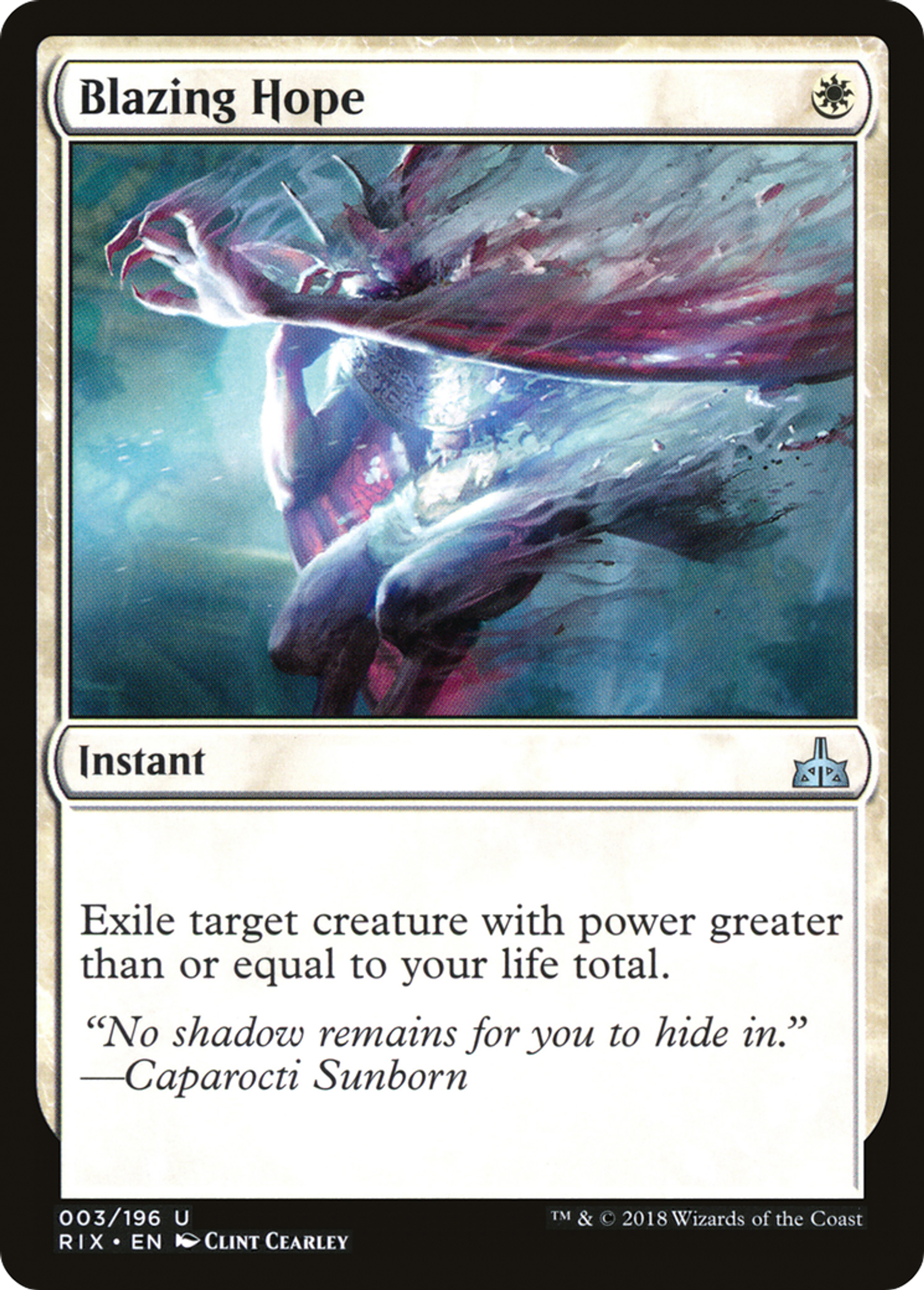 Blazing Hope — Rivals of Ixalan — Magic: The Gathering
