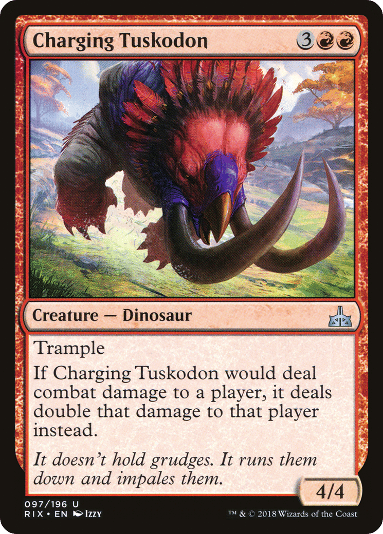 Charging Tuskodon — Rivals of Ixalan — Magic: The Gathering