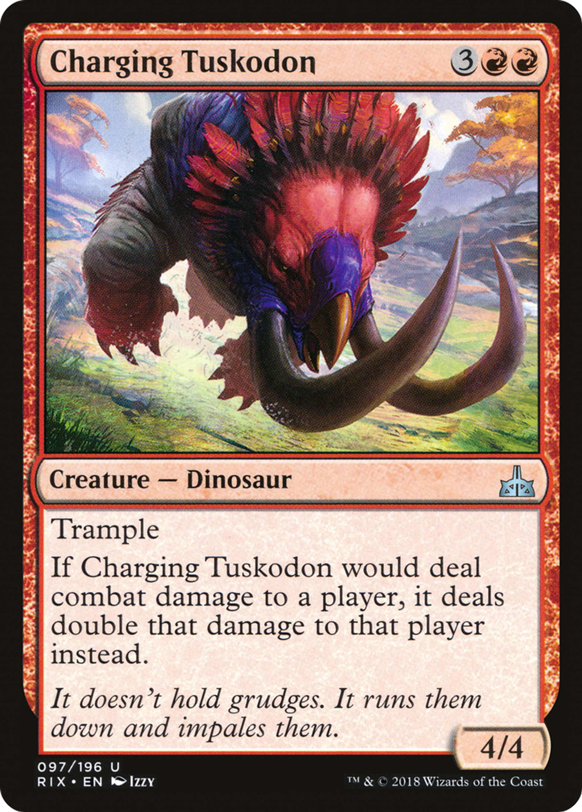 Charging Tuskodon — Rivals of Ixalan — Magic: The Gathering