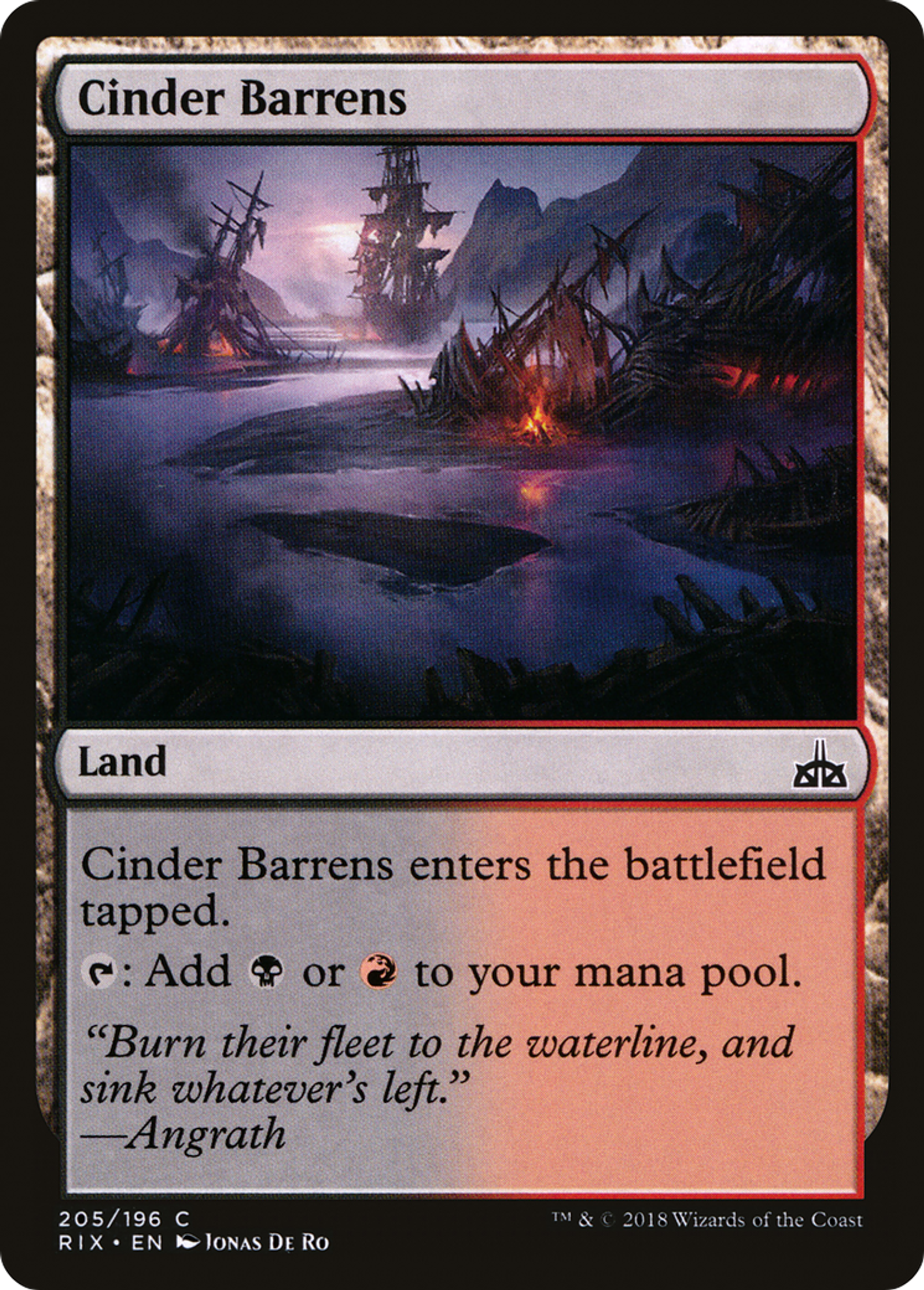 Cinder Barrens — Rivals of Ixalan — Magic: The Gathering
