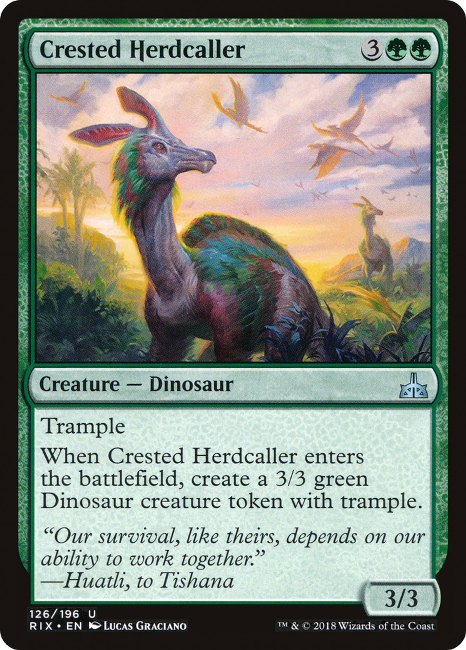 Crested Herdcaller — Rivals of Ixalan — Magic: The Gathering