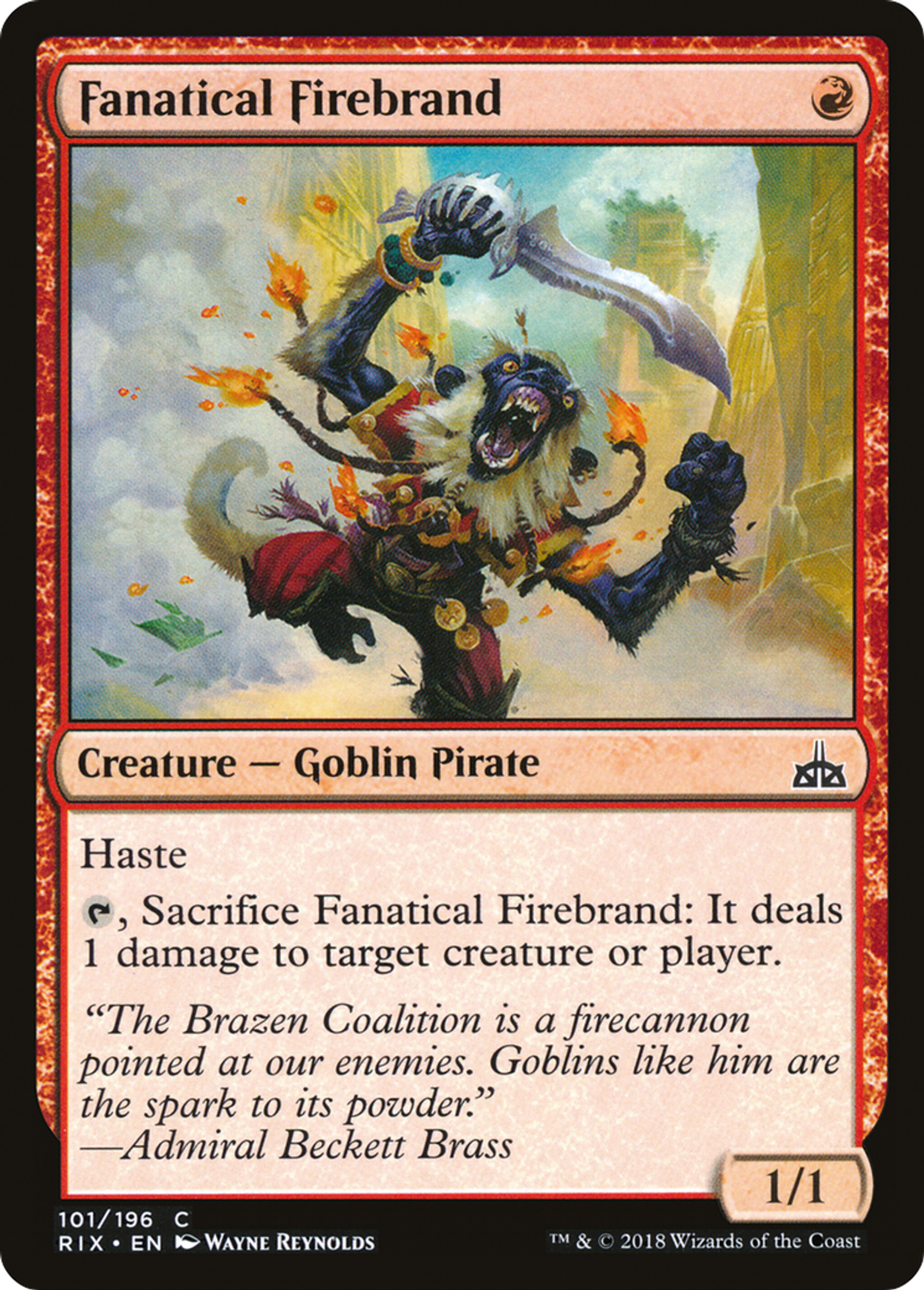 Fanatical Firebrand — Rivals of Ixalan — Magic: The Gathering