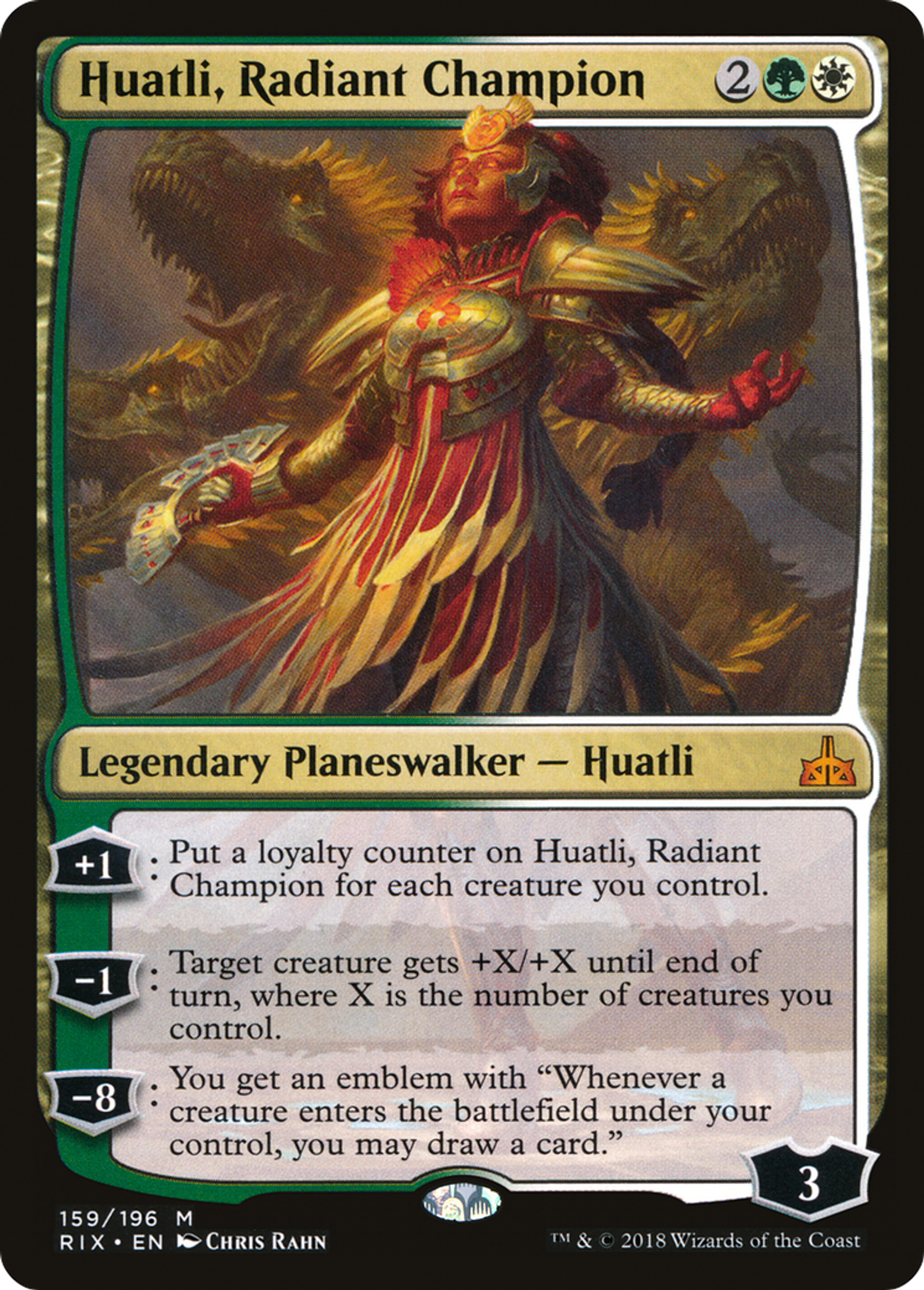 Huatli, Radiant Champion — Rivals of Ixalan — Magic: The Gathering