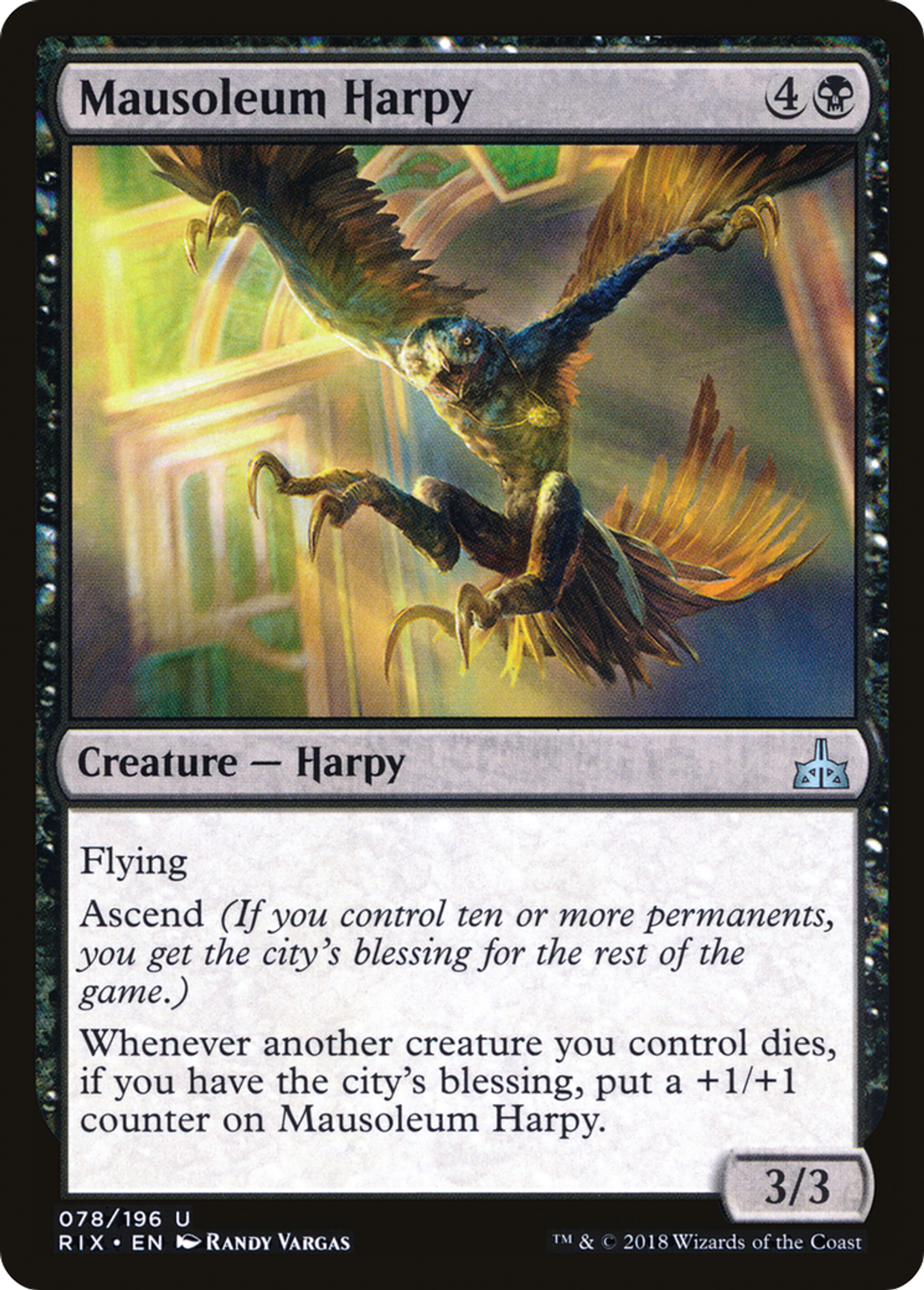 Mausoleum Harpy — Rivals of Ixalan — Magic: The Gathering