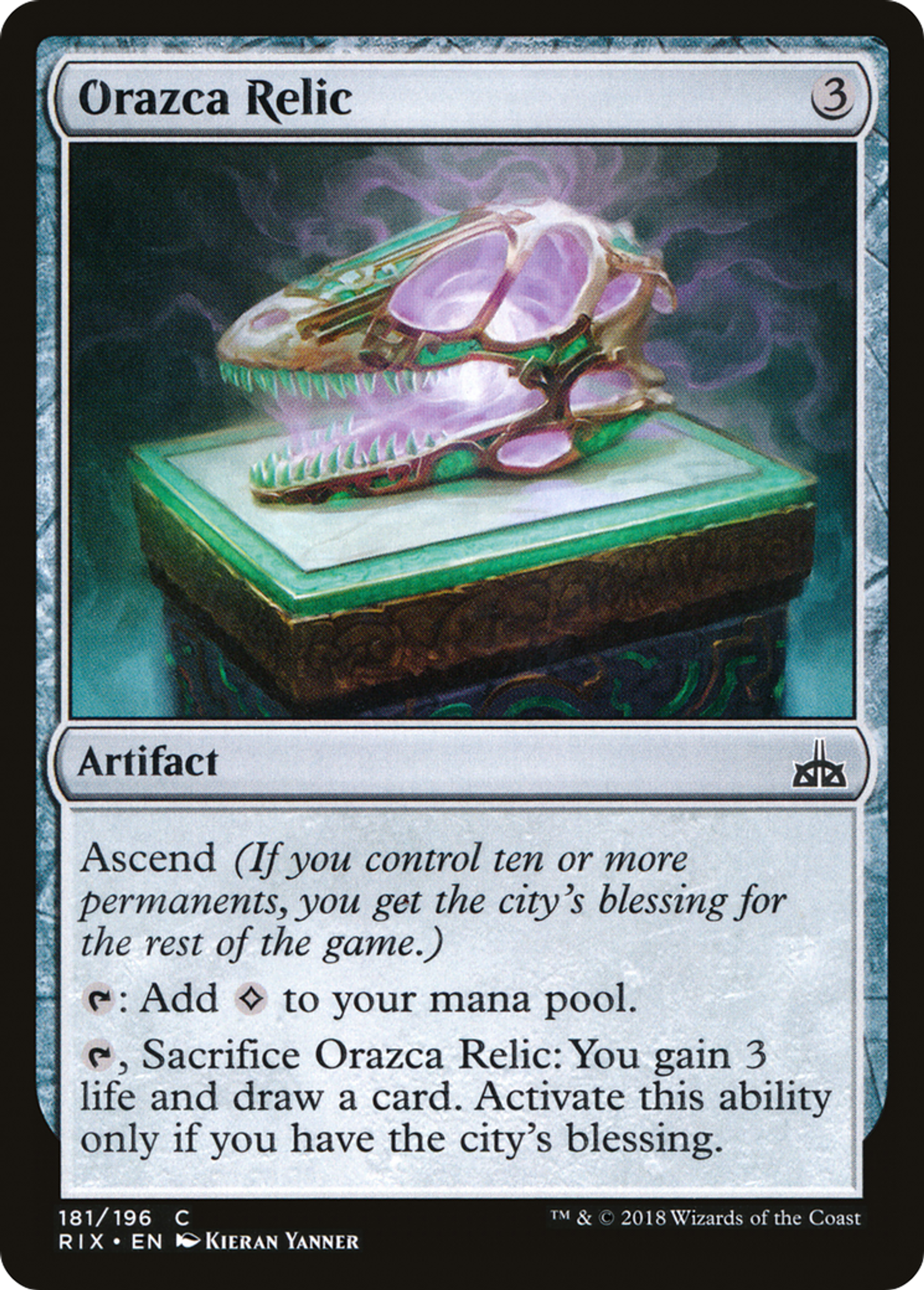Orazca Relic — Rivals of Ixalan — Magic: The Gathering