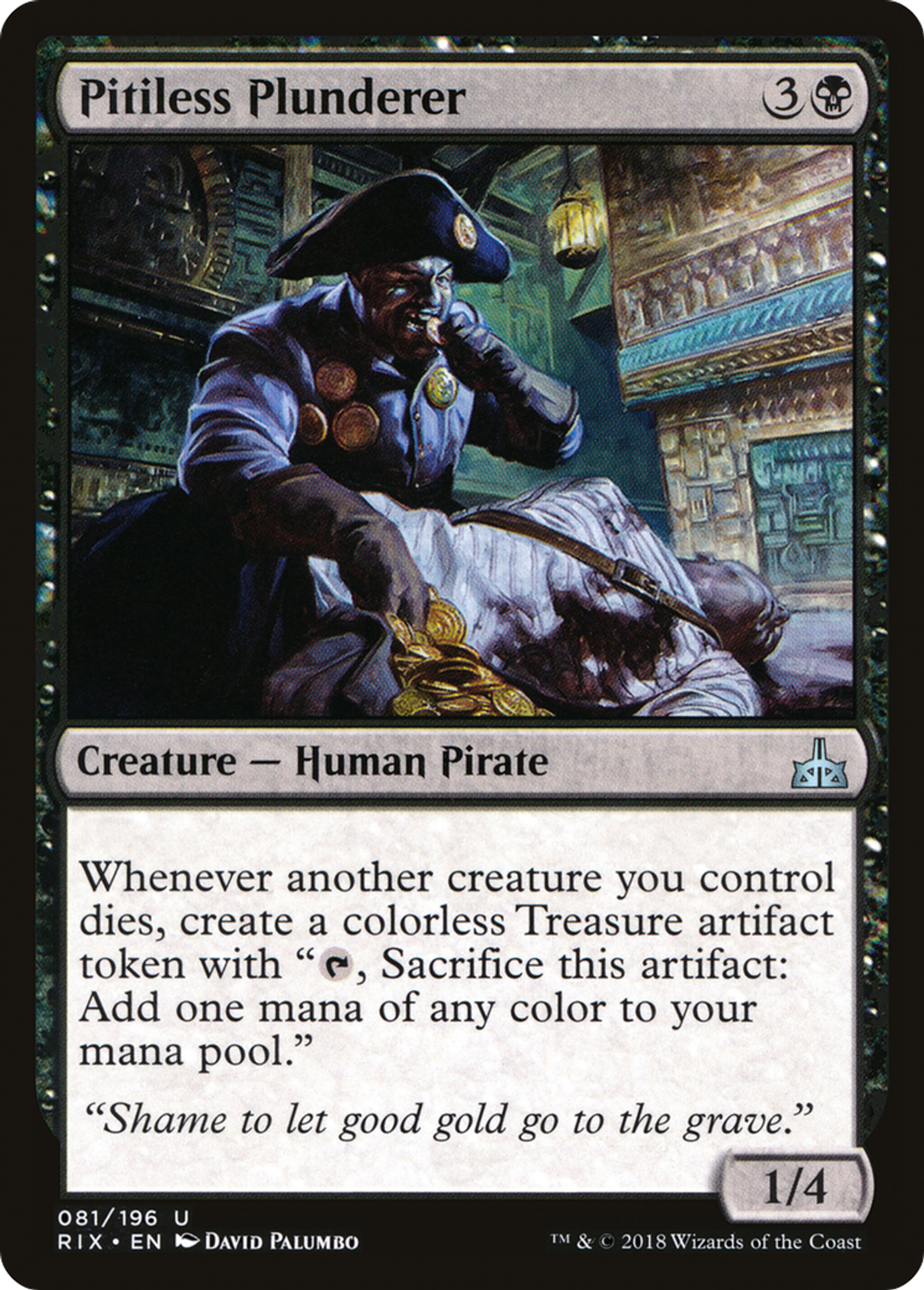 Pitiless Plunderer — Rivals of Ixalan — Magic: The Gathering