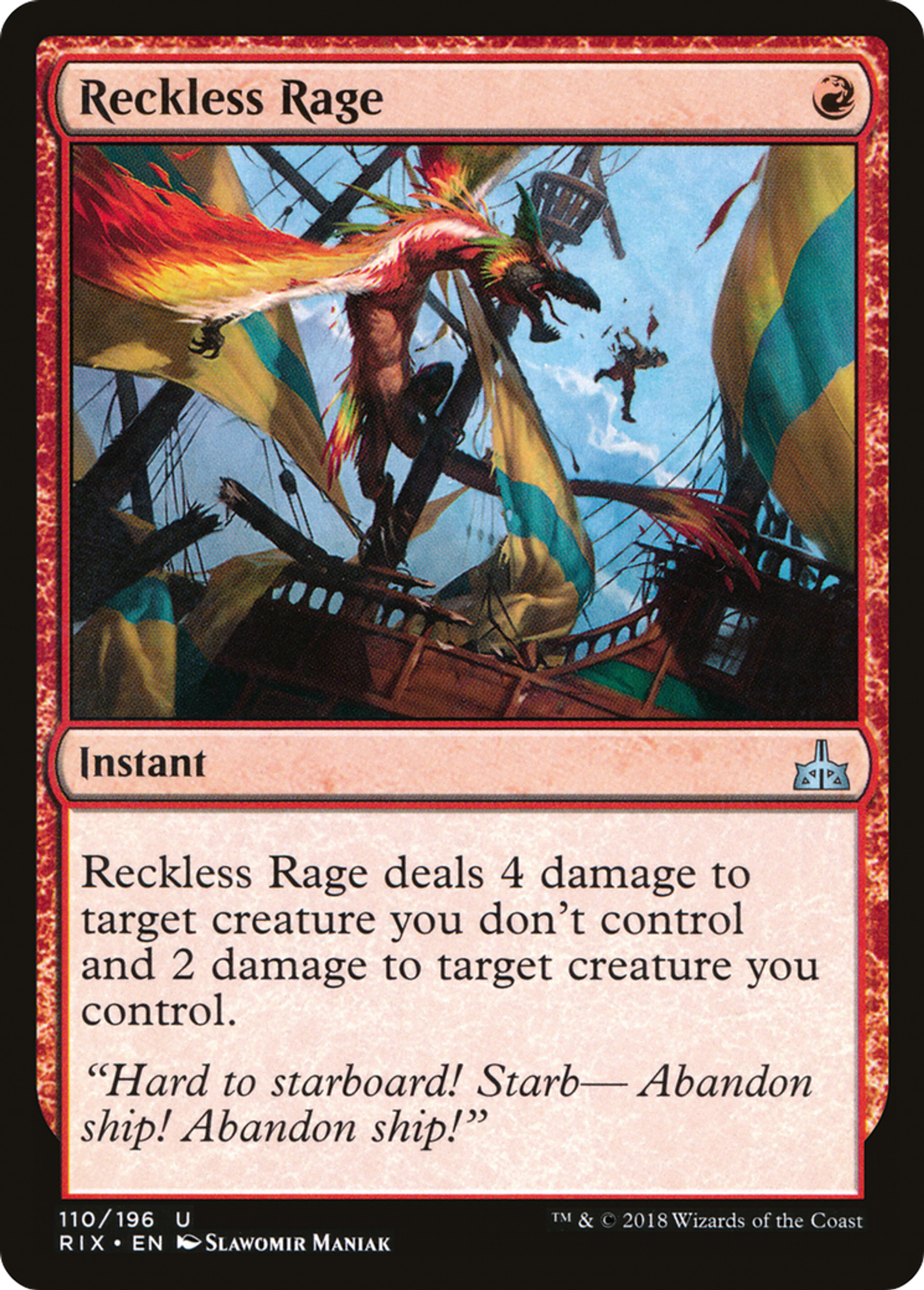 Reckless Rage — Rivals of Ixalan — Magic: The Gathering