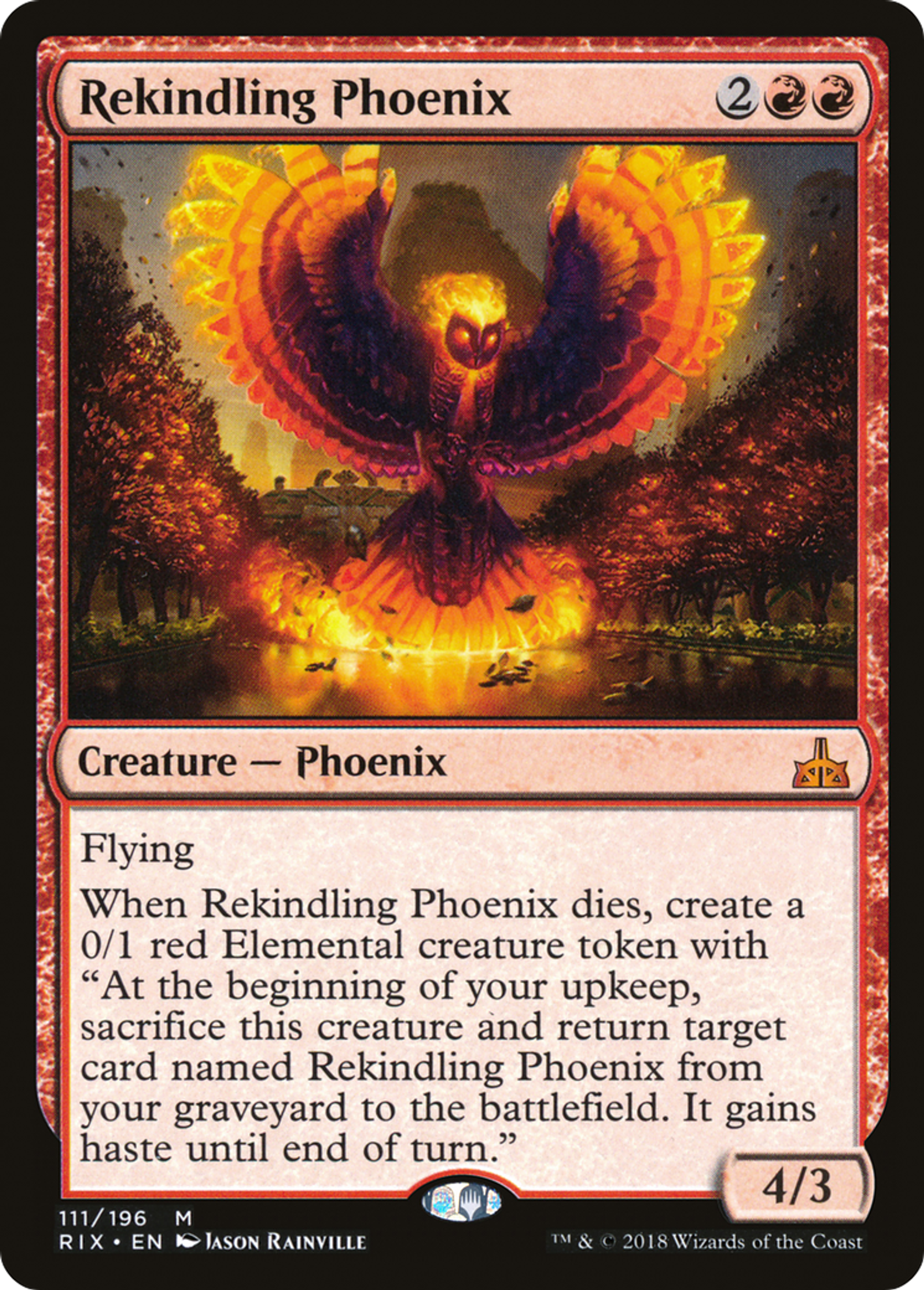 Rekindling Phoenix — Rivals of Ixalan — Magic: The Gathering