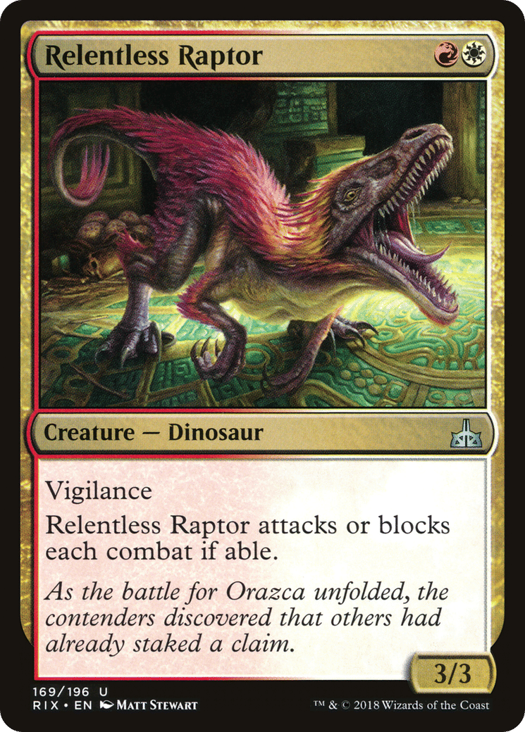 Relentless Raptor — Rivals of Ixalan — Magic: The Gathering