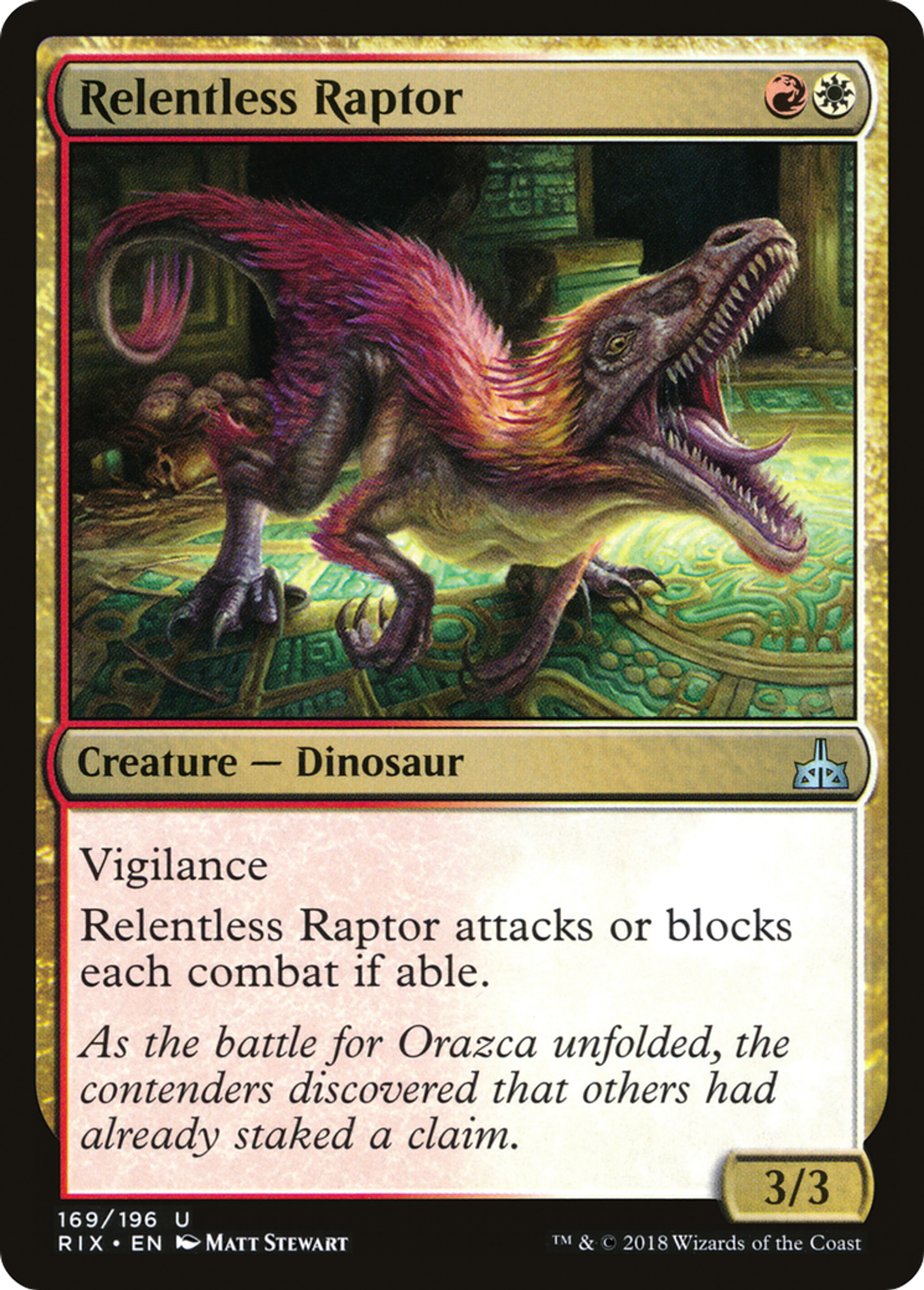Relentless Raptor — Rivals of Ixalan — Magic: The Gathering