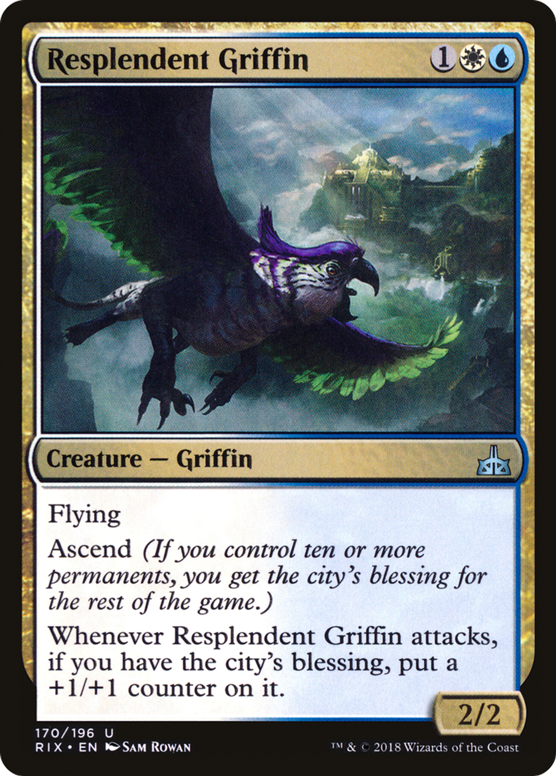 Resplendent Griffin — Rivals of Ixalan — Magic: The Gathering