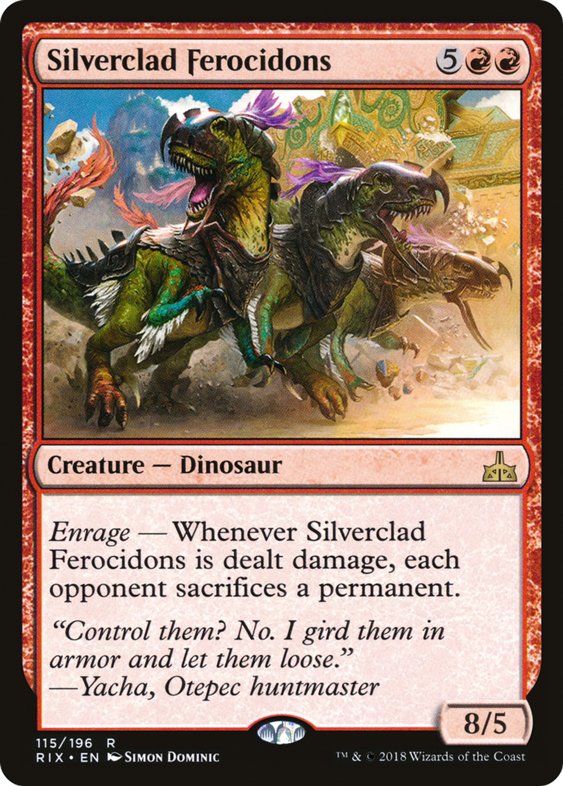 Silverclad Ferocidons — Rivals of Ixalan — Magic: The Gathering