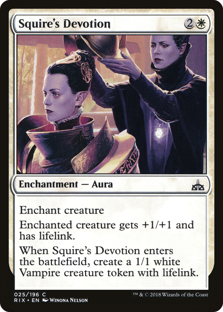 Squire's Devotion — Rivals of Ixalan — Magic: The Gathering