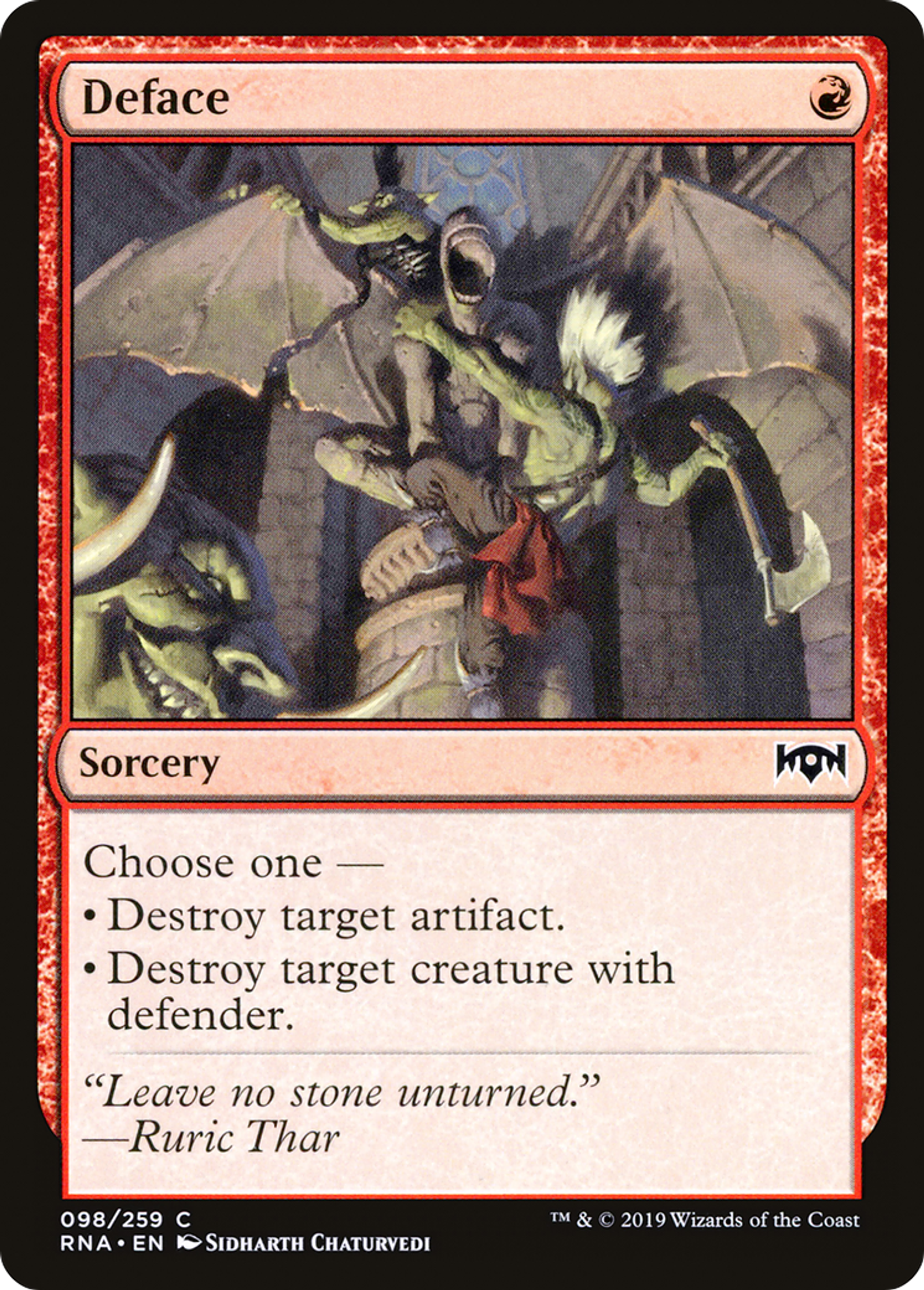 Deface — Ravnica Allegiance — Magic: The Gathering