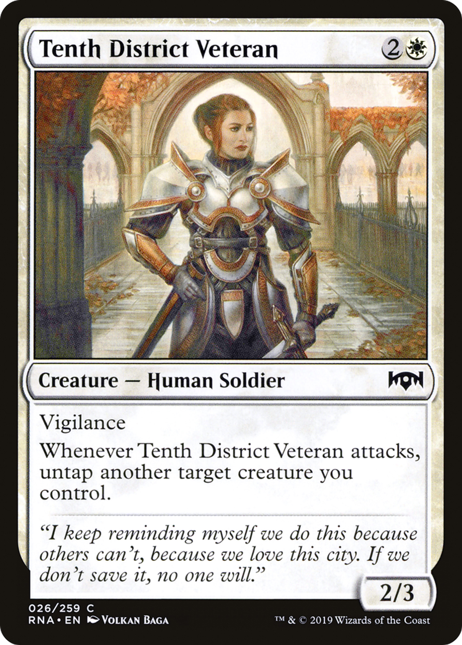 Vétérane de la dixième circonscription — Ravnica Allegiance — Magic: The Gathering