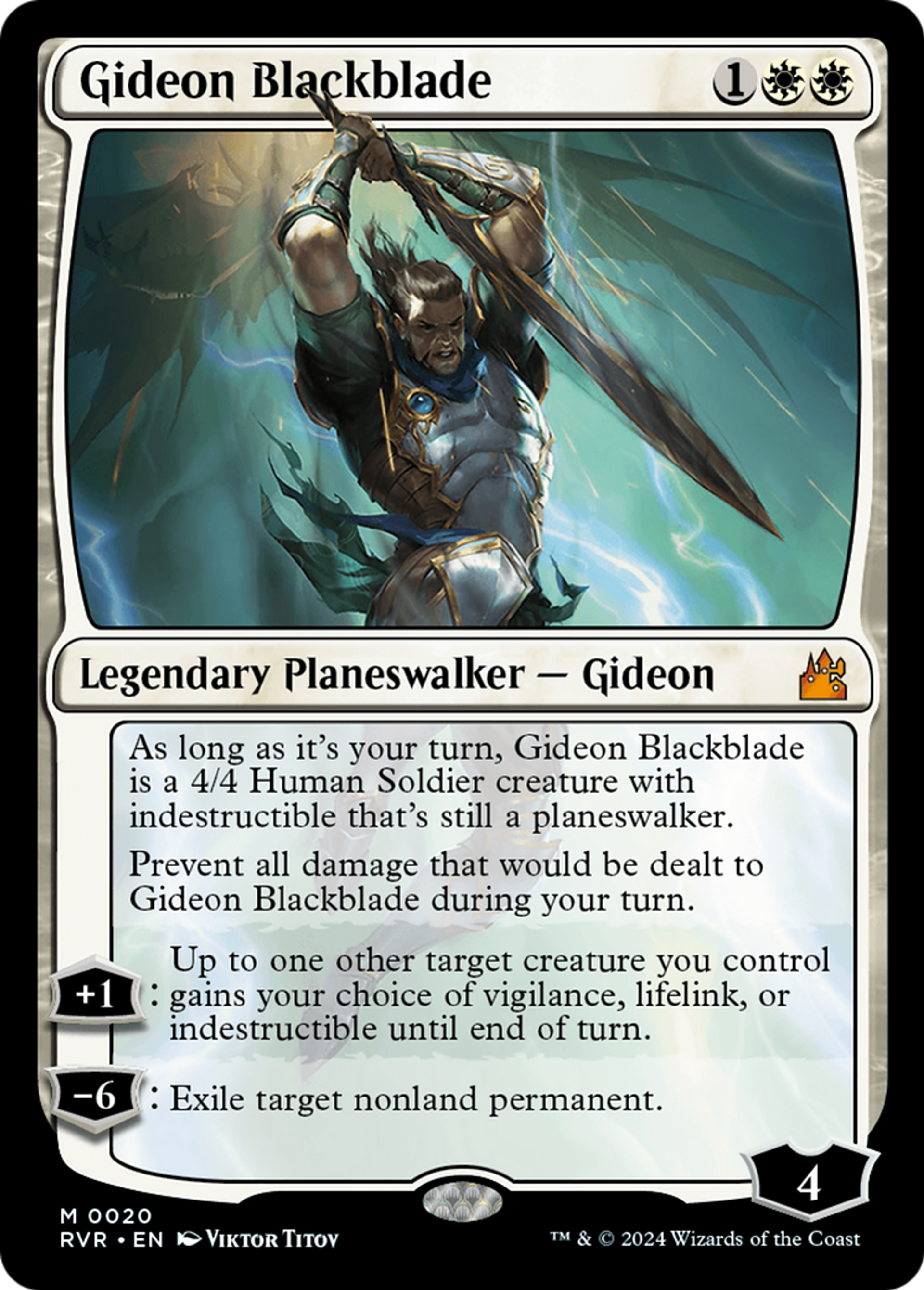 Gideon Blackblade — Ravnica Remastered — Magic: The Gathering