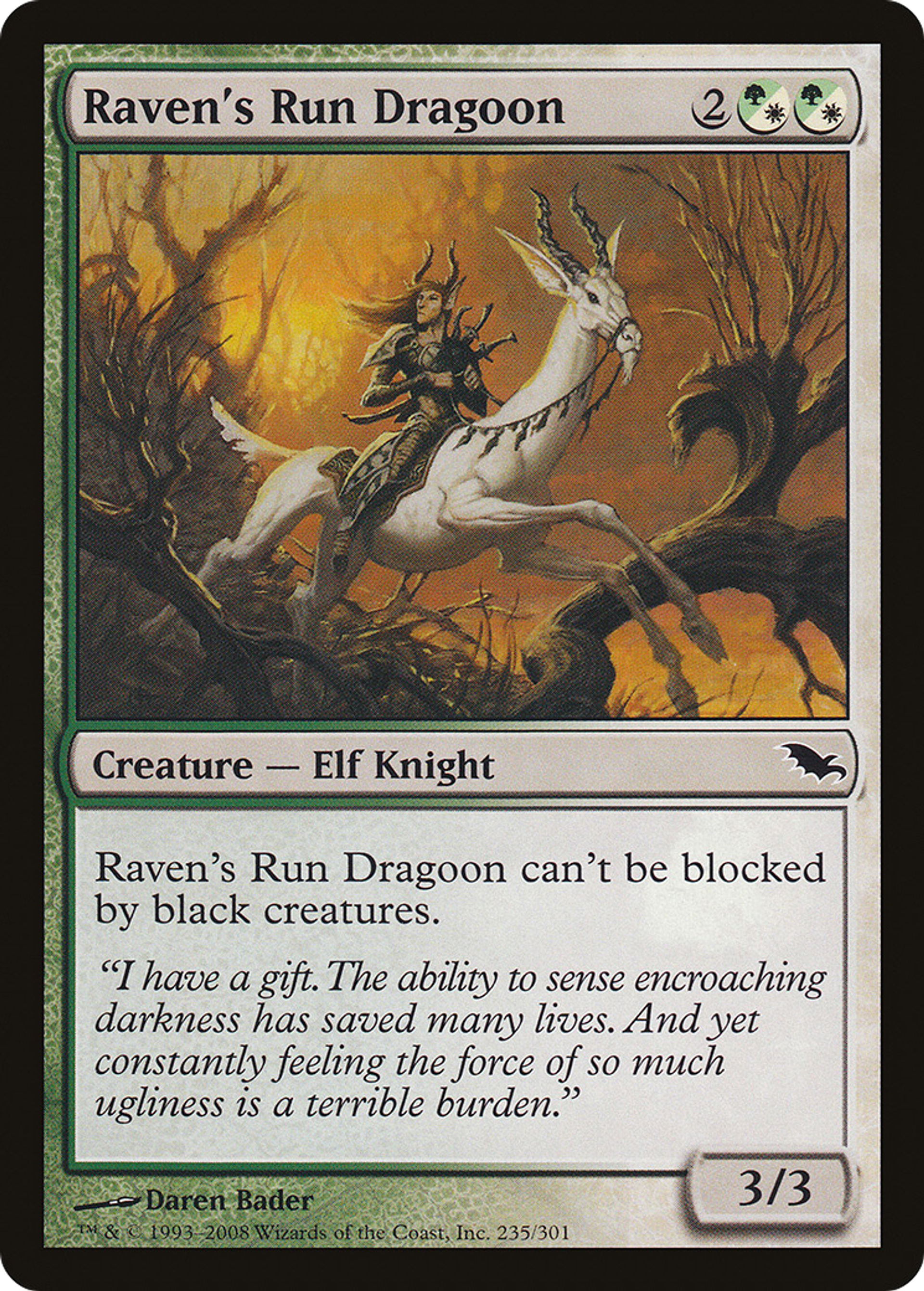 Raven's Run Dragoon — Shadowmoor — Magic: The Gathering