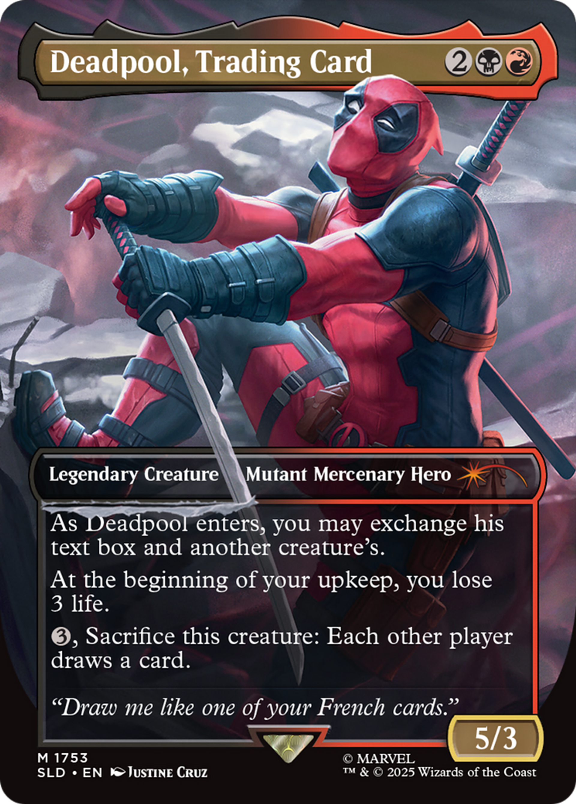 Deadpool, Trading Card — Secret Lair Drop — Magic: The Gathering