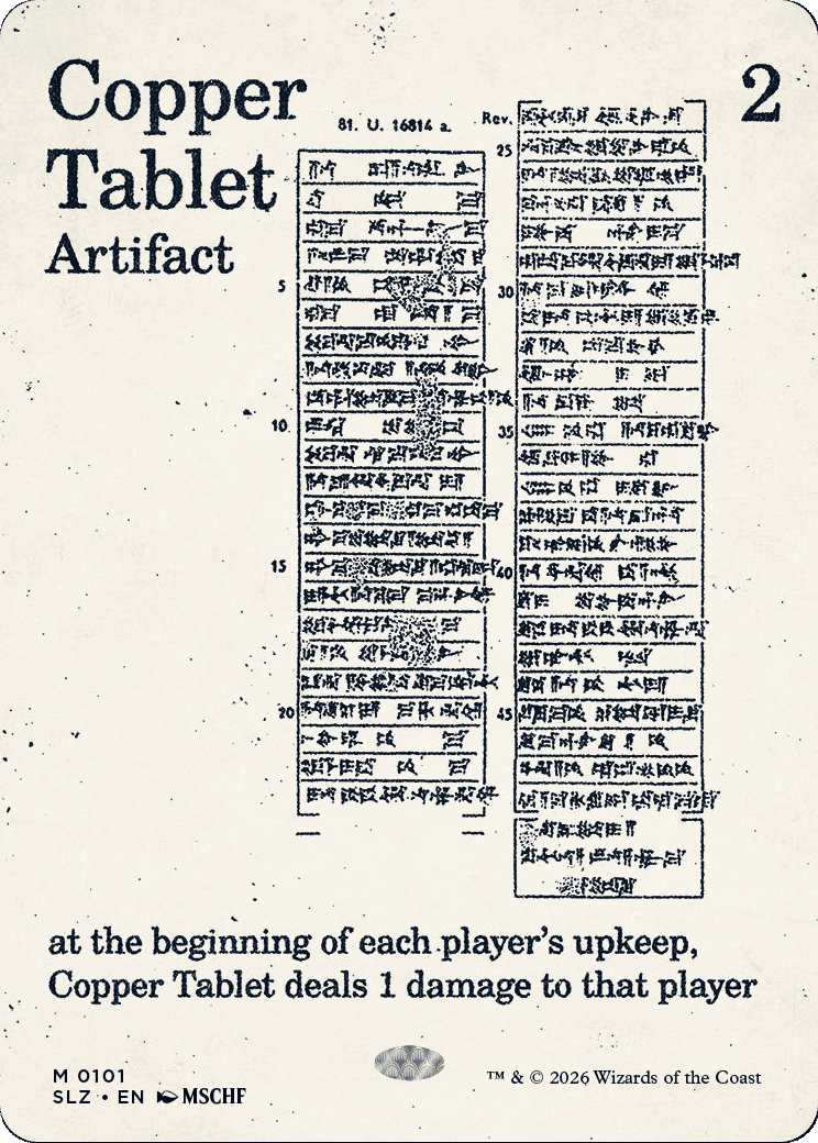 Copper Tablet — The Zeta Set — Magic: The Gathering