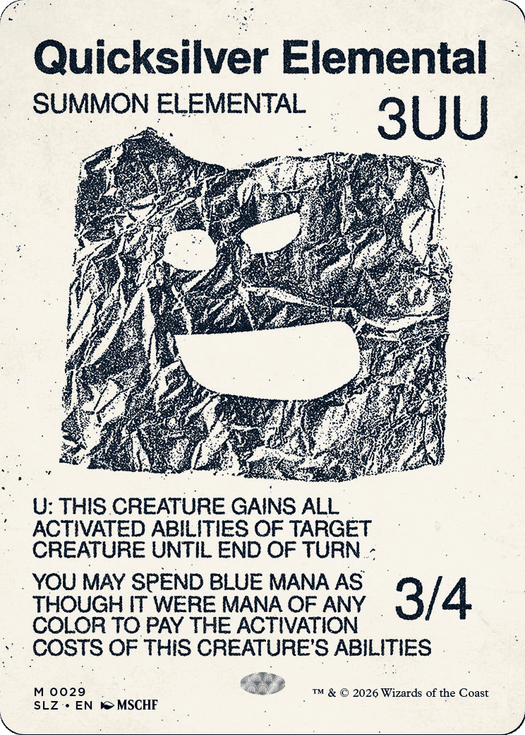Quicksilver Elemental — The Zeta Set — Magic: The Gathering
